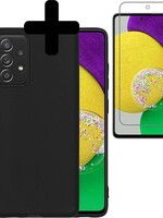 LUQ LUQ Samsung Galaxy A52s hoesje siliconen zwart + screenprotector