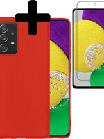 LUQ LUQ Samsung Galaxy A52s hoesje siliconen rood + screenprotector