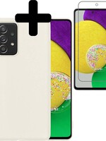 LUQ LUQ Samsung Galaxy A52s hoesje siliconen wit + screenprotector