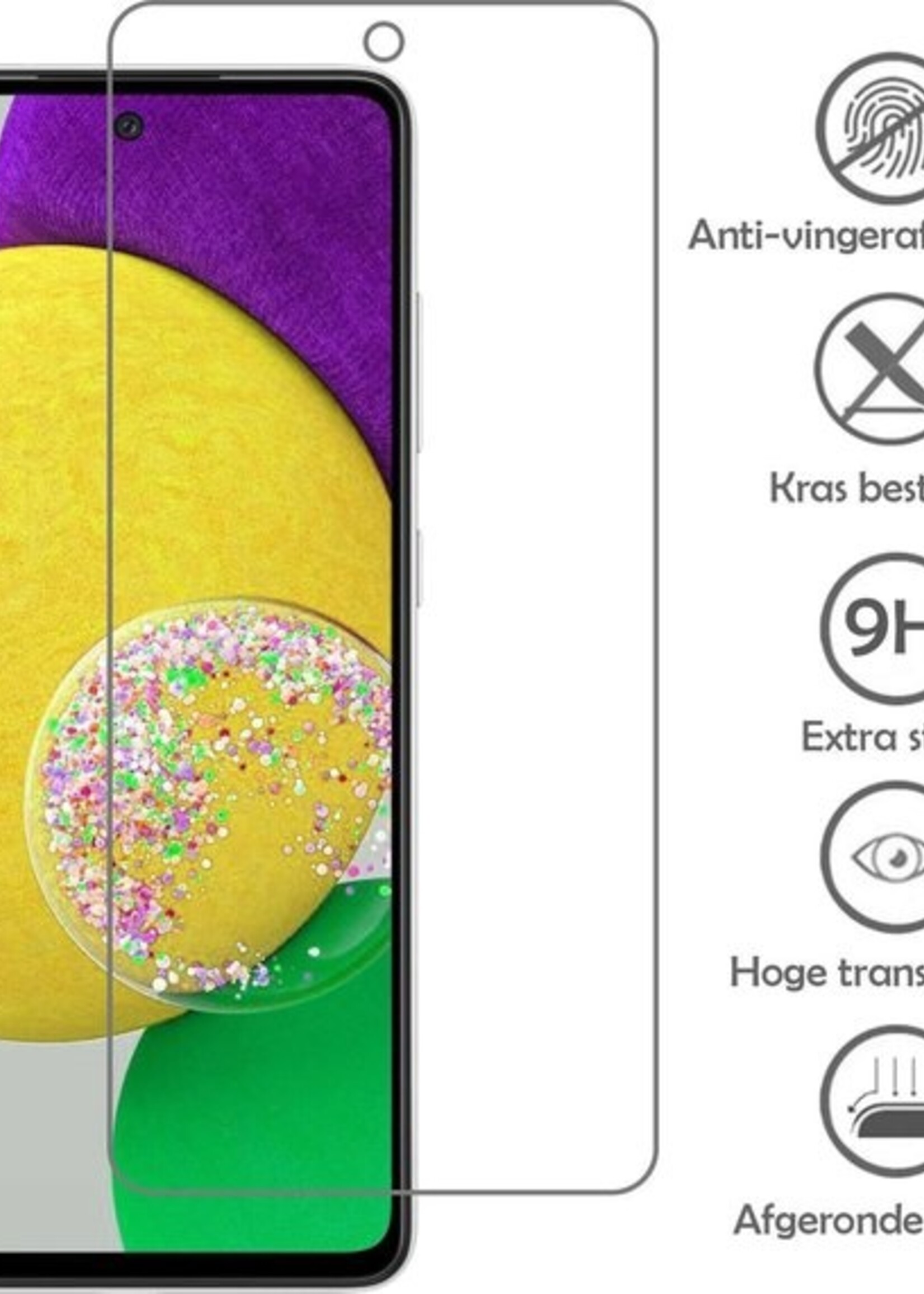 LUQ Hoesje Geschikt voor Samsung A52s Hoesje Siliconen Case Met Screenprotector - Hoes Geschikt voor Samsung Galaxy A52s 5G Hoes Siliconen - Wit