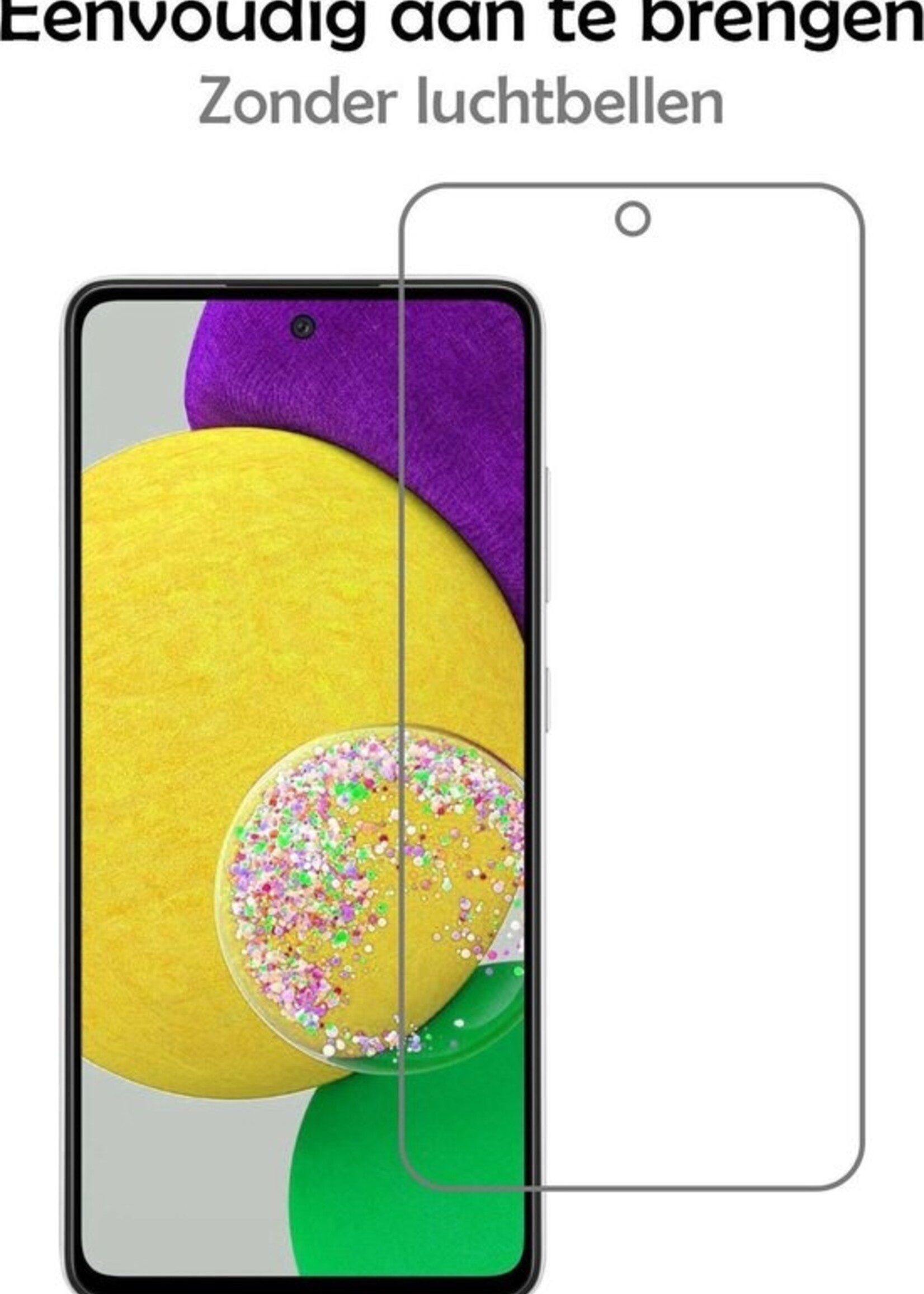 LUQ Hoesje Geschikt voor Samsung A52s Hoesje Siliconen Case Met Screenprotector - Hoes Geschikt voor Samsung Galaxy A52s 5G Hoes Siliconen - Roze