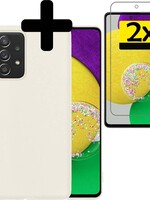LUQ LUQ Samsung Galaxy A52s hoesje siliconen wit + 2x screenprotector
