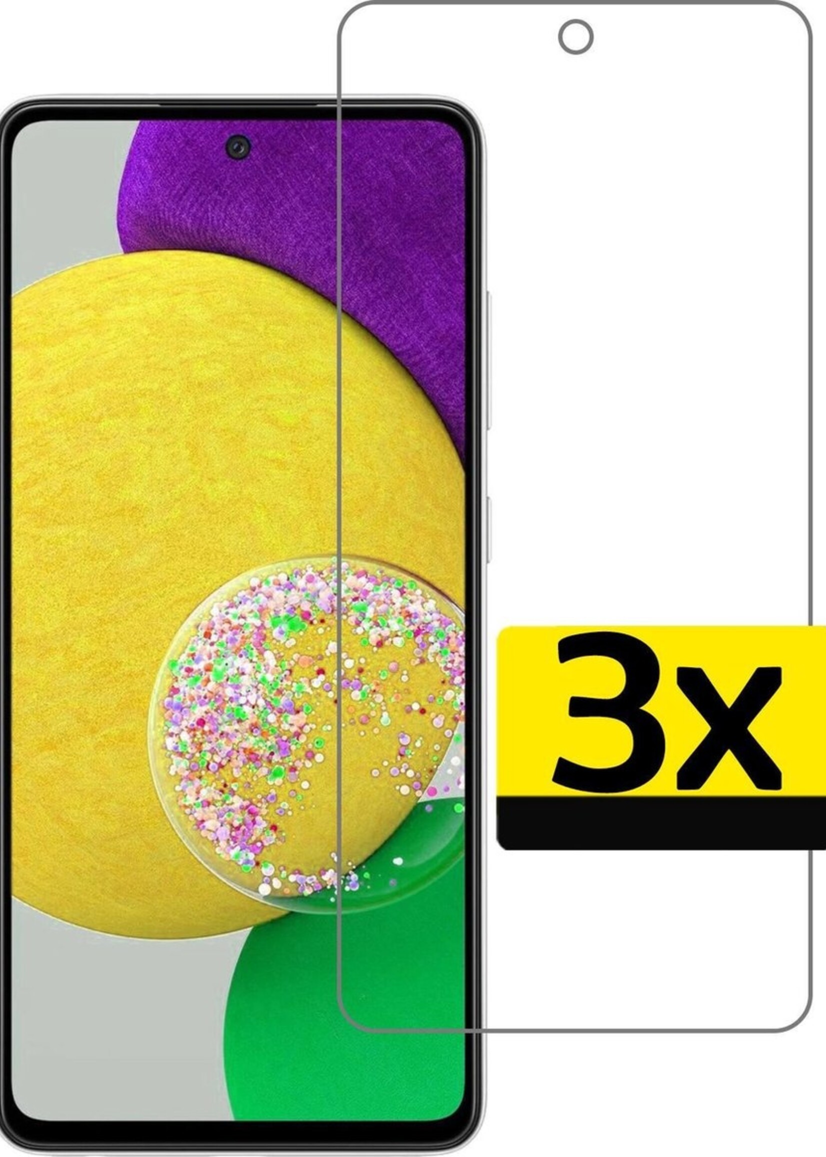 LUQ Screenprotector Geschikt voor Samsung A52s Screenprotector Beschermglas Gehard Glas - Screenprotector Geschikt voor Samsung Galaxy A52s 5G Screenprotector Glas - 3 Stuks