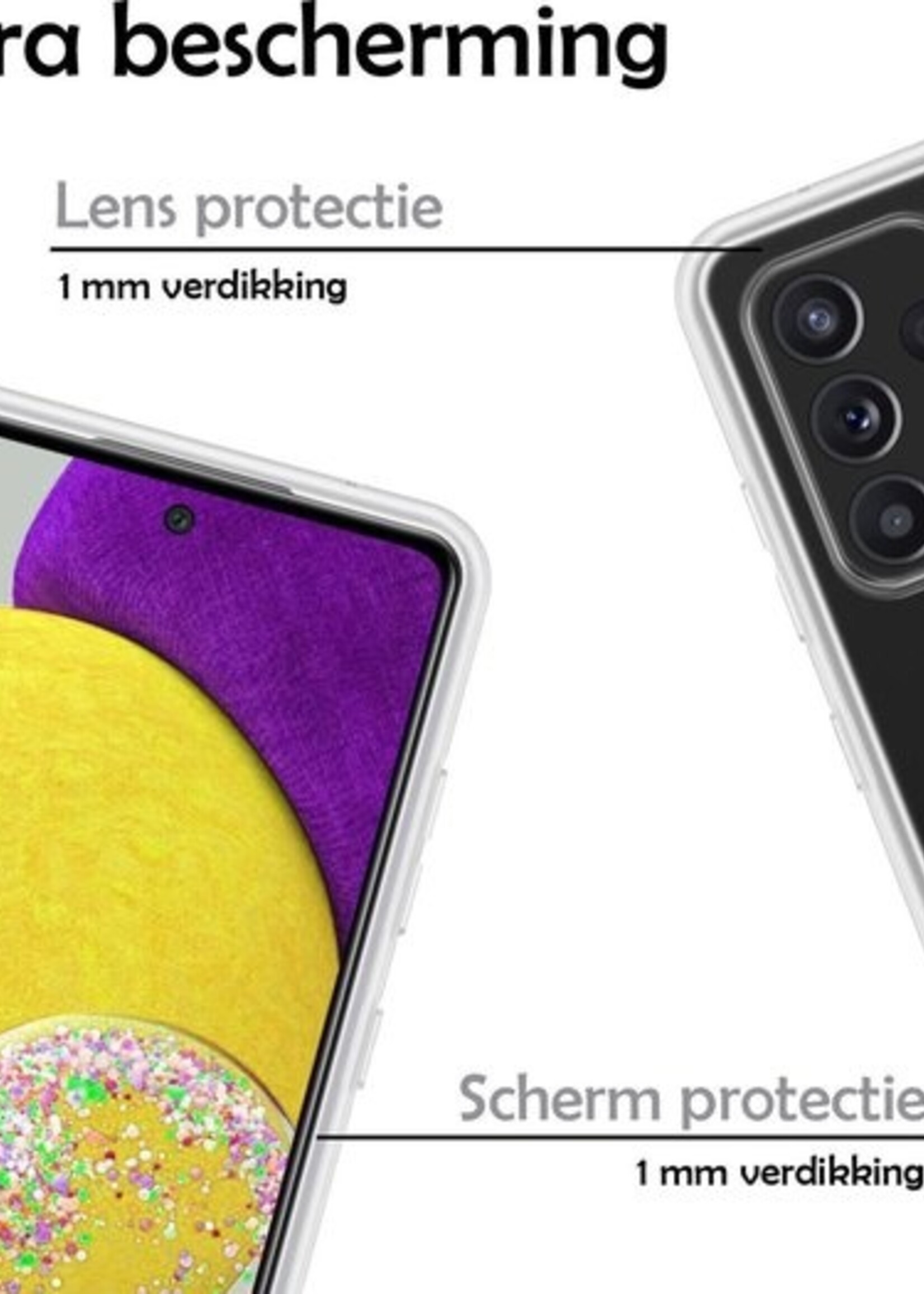 LUQ Hoesje Geschikt voor Samsung A52s Hoesje Siliconen Case - Hoes Geschikt voor Samsung Galaxy A52s 5G Hoes Siliconen - Transparant