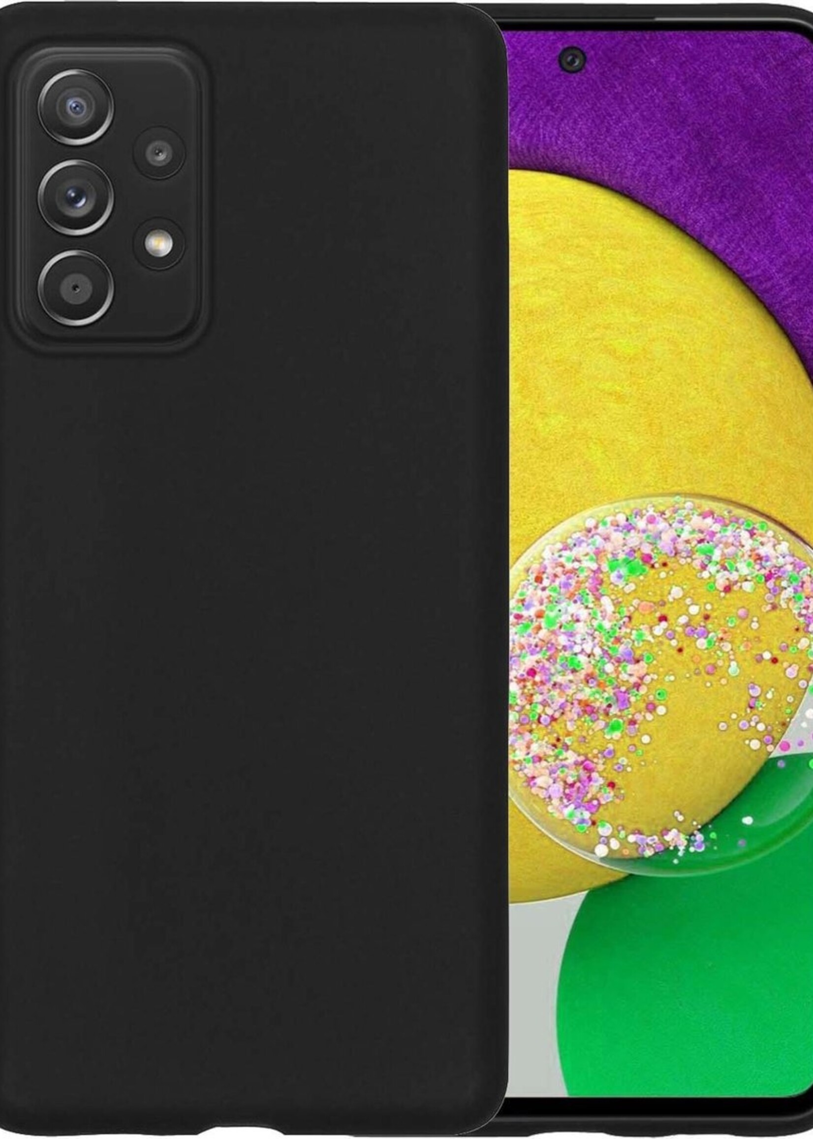 LUQ Hoesje Geschikt voor Samsung A52s Hoesje Siliconen Case - Hoes Geschikt voor Samsung Galaxy A52s 5G Hoes Siliconen - Zwart