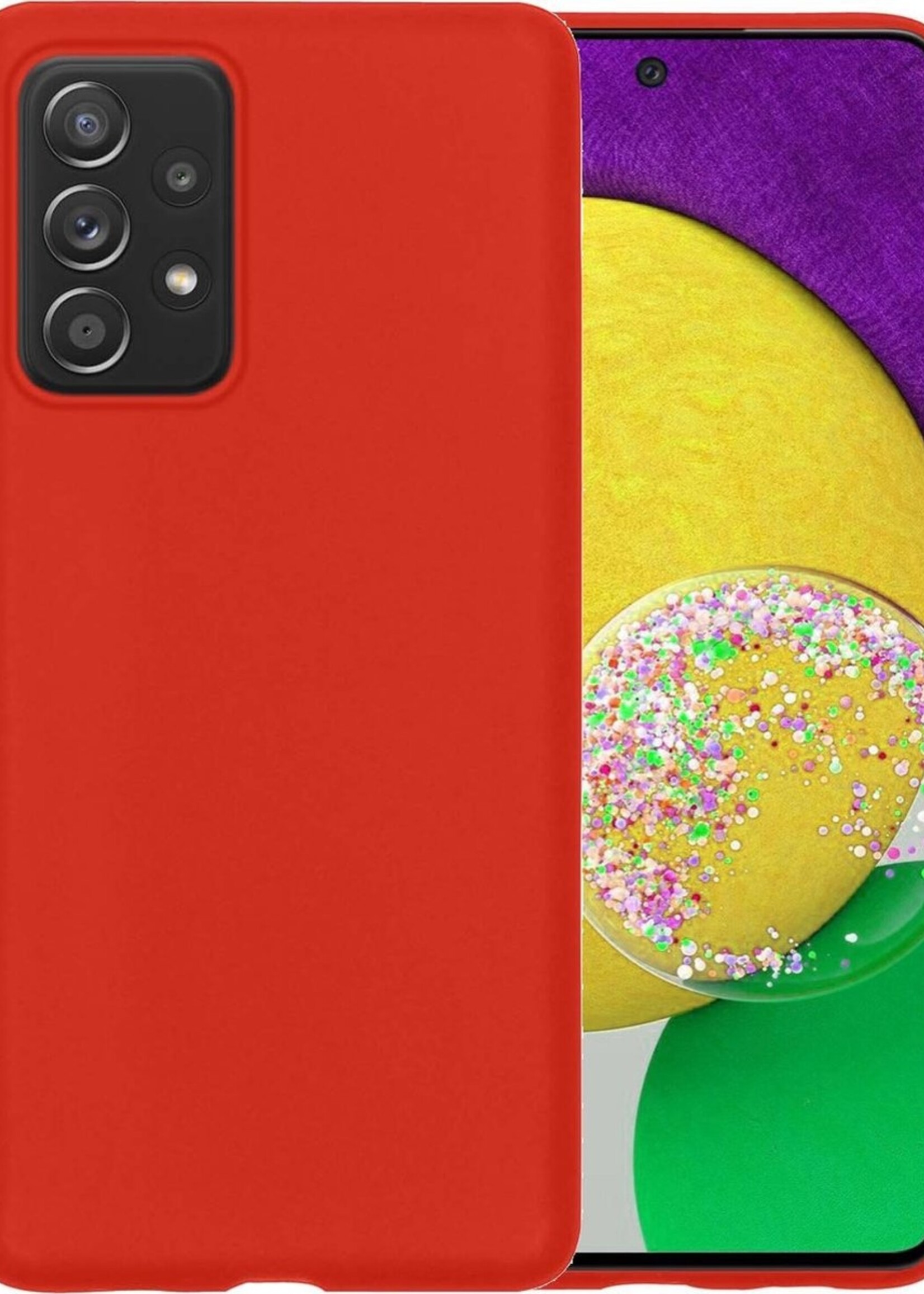 LUQ Hoesje Geschikt voor Samsung A52s Hoesje Siliconen Case - Hoes Geschikt voor Samsung Galaxy A52s 5G Hoes Siliconen - Rood
