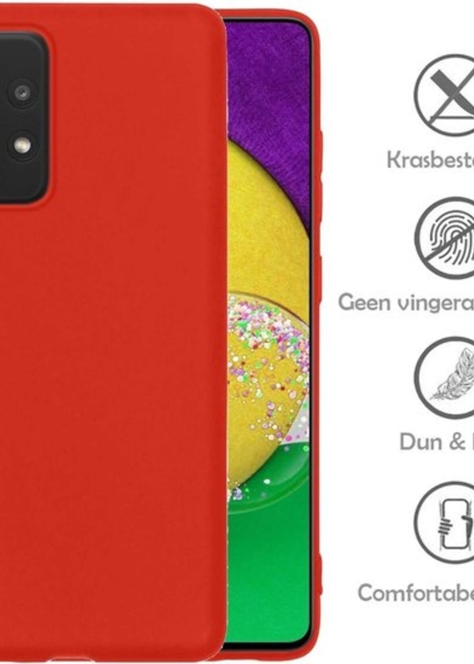 LUQ Hoesje Geschikt voor Samsung A52s Hoesje Siliconen Case - Hoes Geschikt voor Samsung Galaxy A52s 5G Hoes Siliconen - Rood