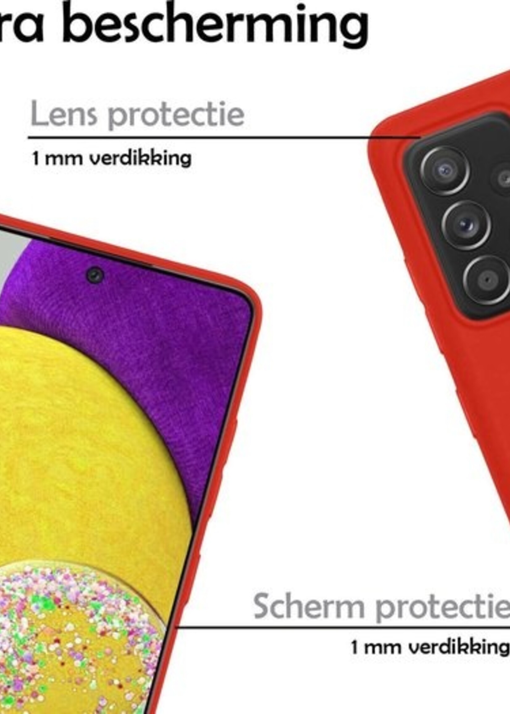 LUQ Hoesje Geschikt voor Samsung A52s Hoesje Siliconen Case - Hoes Geschikt voor Samsung Galaxy A52s 5G Hoes Siliconen - Rood