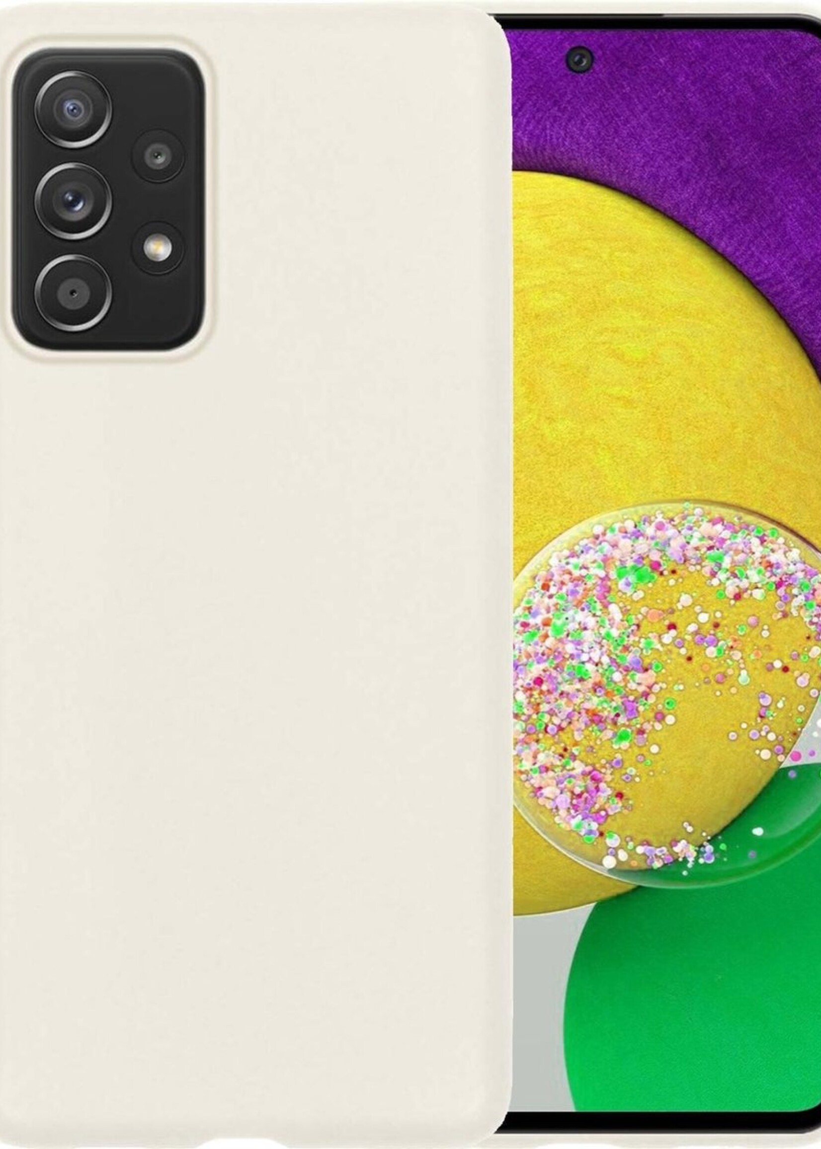 LUQ Hoesje Geschikt voor Samsung A52s Hoesje Siliconen Case - Hoes Geschikt voor Samsung Galaxy A52s 5G Hoes Siliconen - Wit
