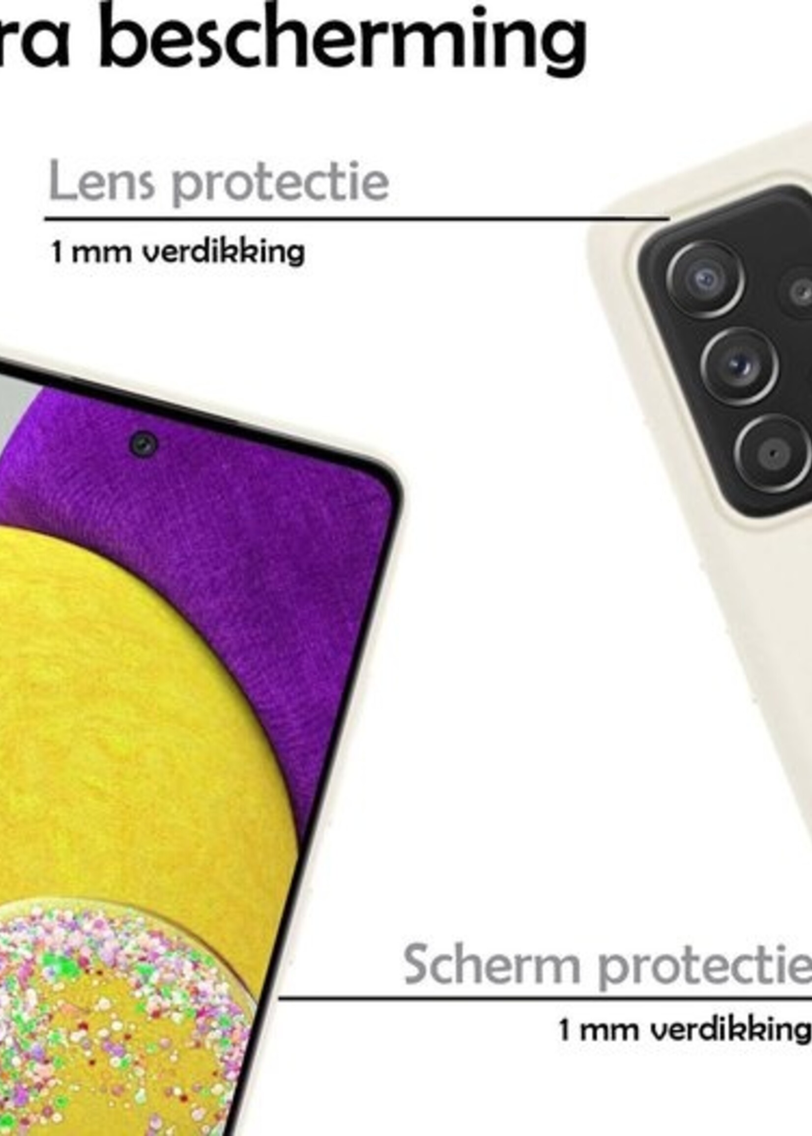 LUQ Hoesje Geschikt voor Samsung A52s Hoesje Siliconen Case - Hoes Geschikt voor Samsung Galaxy A52s 5G Hoes Siliconen - Wit