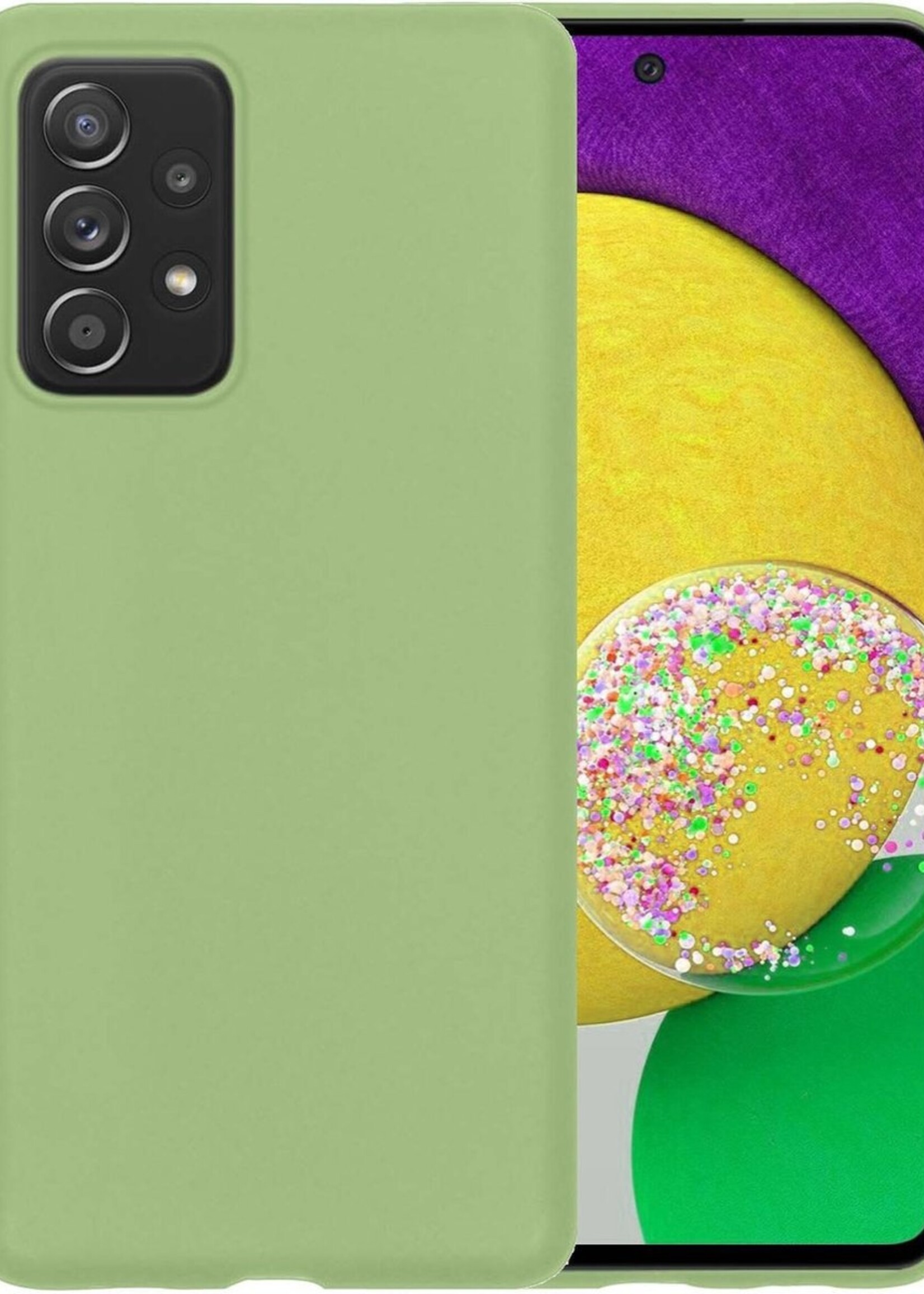 LUQ Hoesje Geschikt voor Samsung A52s Hoesje Siliconen Case - Hoes Geschikt voor Samsung Galaxy A52s 5G Hoes Siliconen - Groen