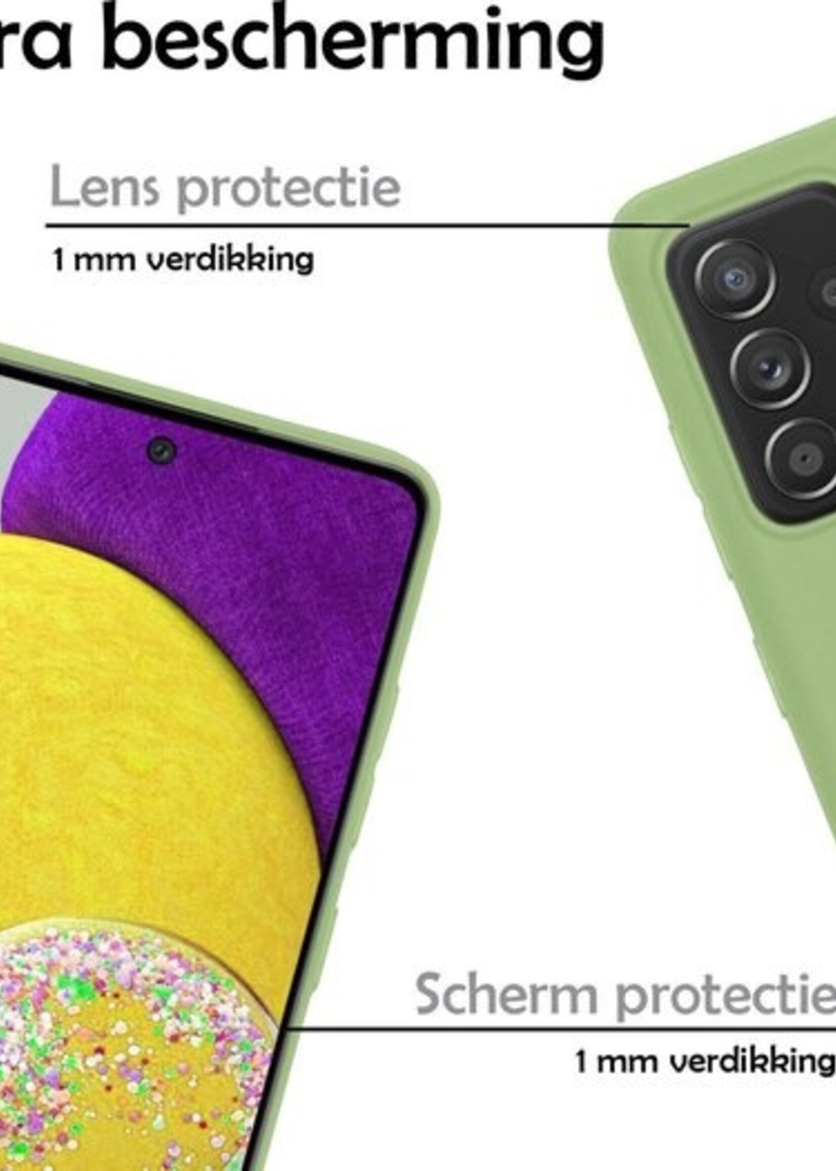 LUQ Hoesje Geschikt voor Samsung A52s Hoesje Siliconen Case - Hoes Geschikt voor Samsung Galaxy A52s 5G Hoes Siliconen - Groen