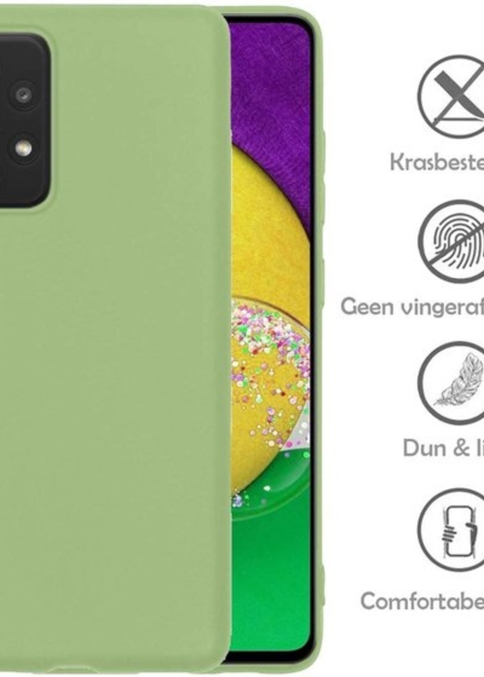 LUQ Hoesje Geschikt voor Samsung A52s Hoesje Siliconen Case - Hoes Geschikt voor Samsung Galaxy A52s 5G Hoes Siliconen - Groen