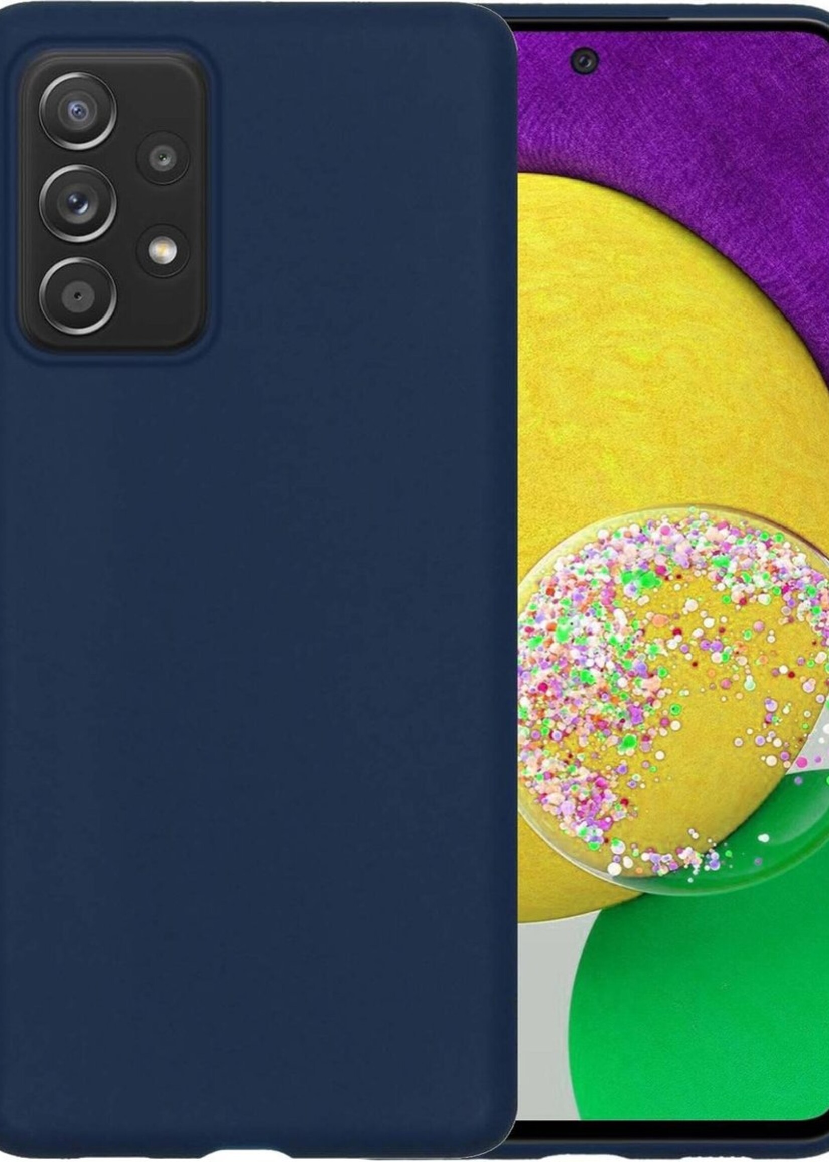 LUQ Hoesje Geschikt voor Samsung A52s Hoesje Siliconen Case - Hoes Geschikt voor Samsung Galaxy A52s 5G Hoes Siliconen - Donkerblauw