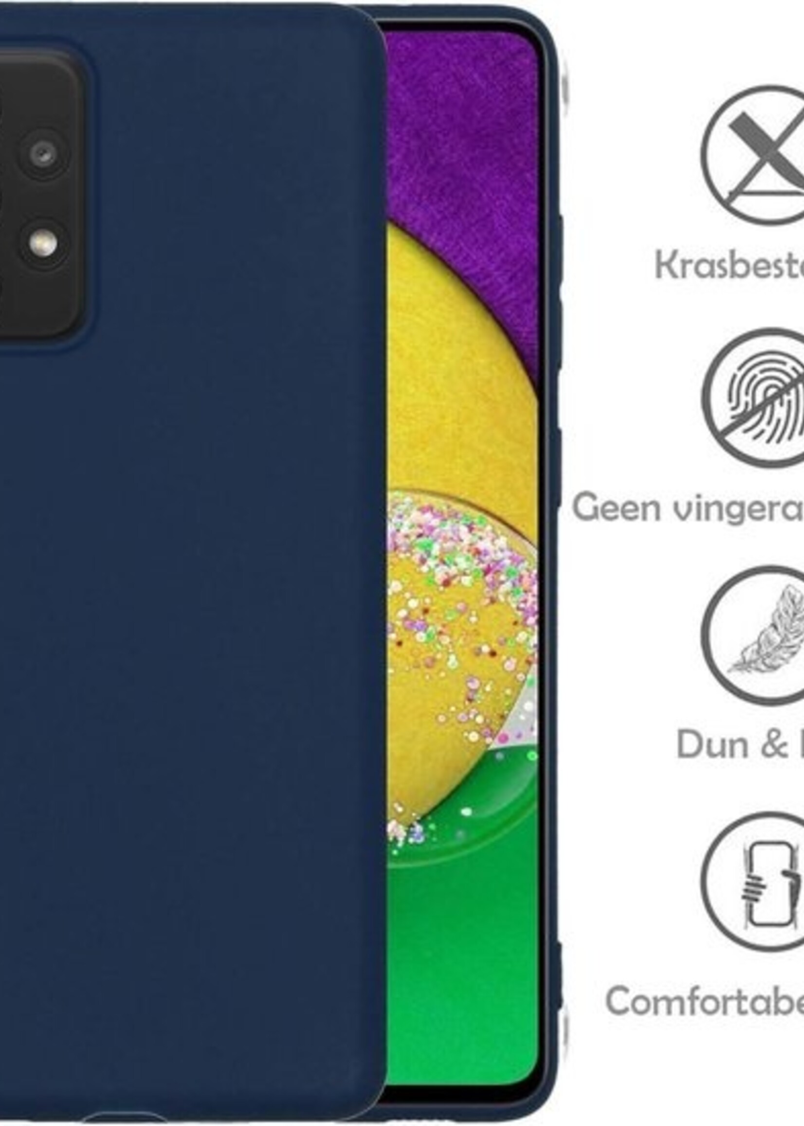 LUQ Hoesje Geschikt voor Samsung A52s Hoesje Siliconen Case - Hoes Geschikt voor Samsung Galaxy A52s 5G Hoes Siliconen - Donkerblauw