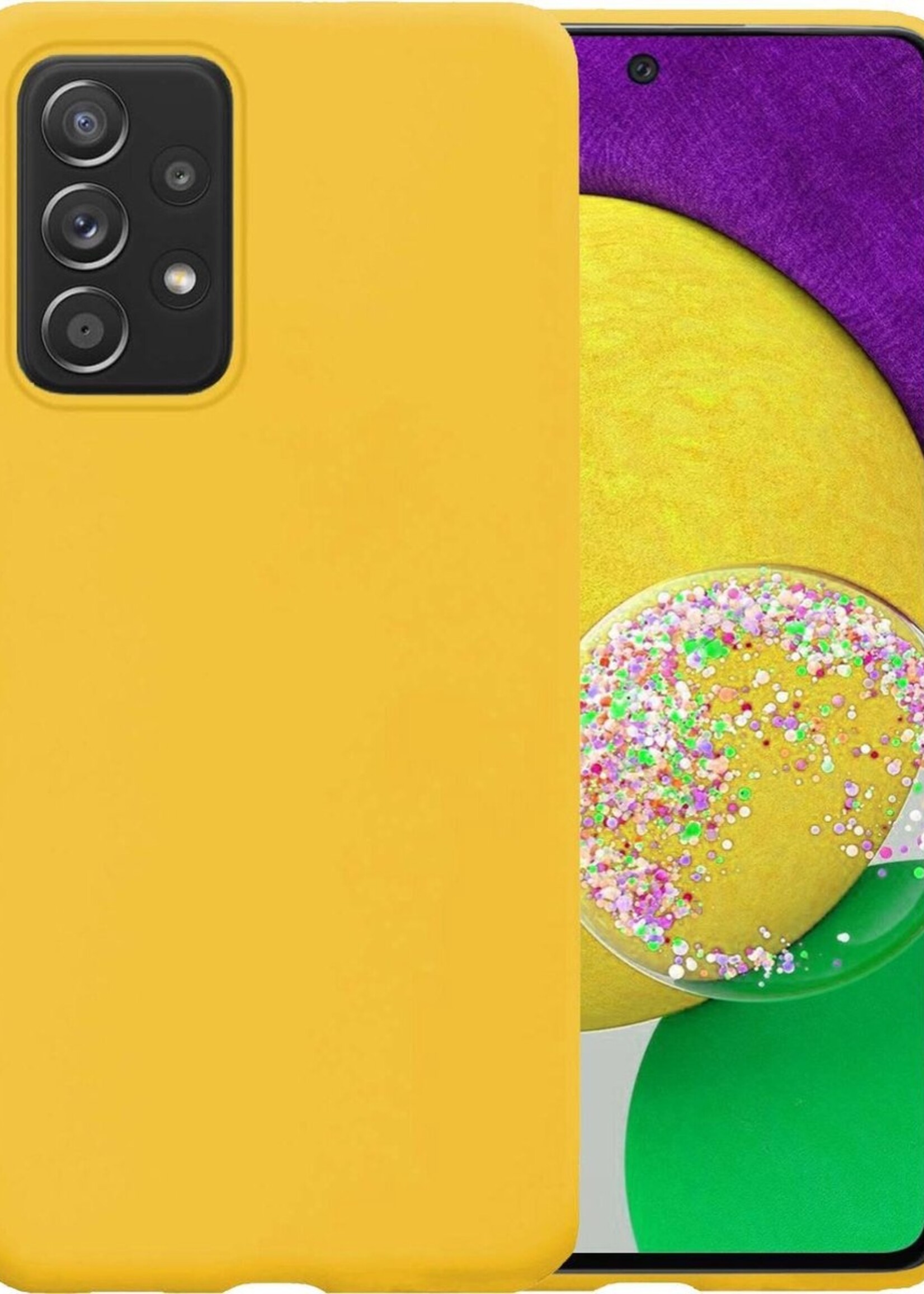 LUQ Hoesje Geschikt voor Samsung A52s Hoesje Siliconen Case - Hoes Geschikt voor Samsung Galaxy A52s 5G Hoes Siliconen - Geel