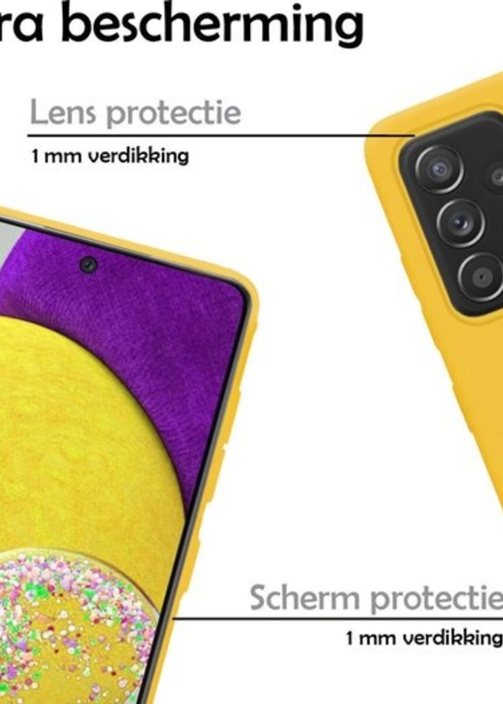 LUQ Hoesje Geschikt voor Samsung A52s Hoesje Siliconen Case - Hoes Geschikt voor Samsung Galaxy A52s 5G Hoes Siliconen - Geel