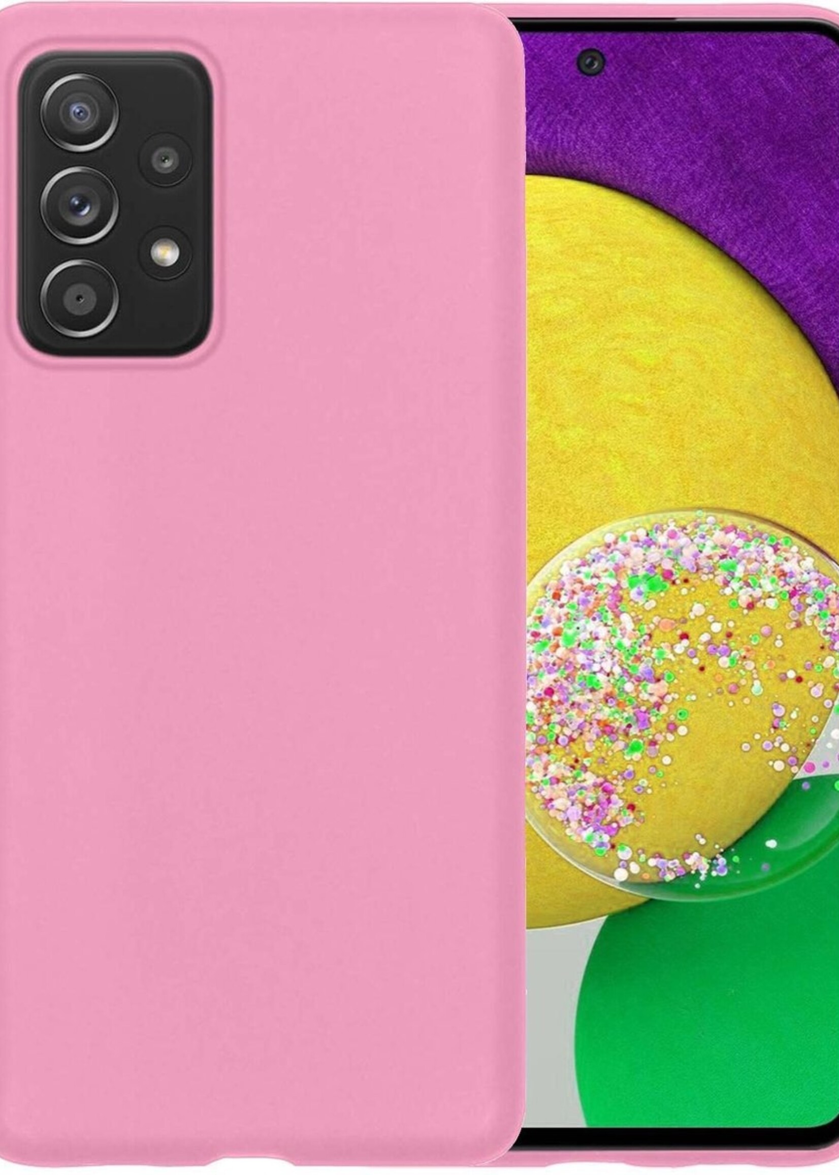 LUQ Hoesje Geschikt voor Samsung A52s Hoesje Siliconen Case - Hoes Geschikt voor Samsung Galaxy A52s 5G Hoes Siliconen - Roze
