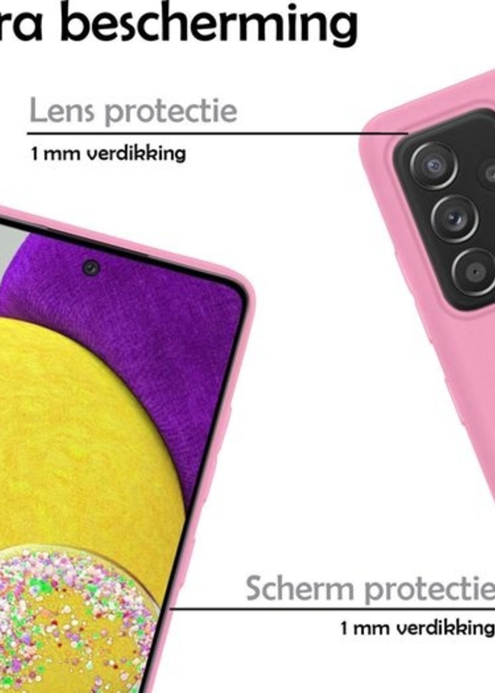 LUQ Hoesje Geschikt voor Samsung A52s Hoesje Siliconen Case - Hoes Geschikt voor Samsung Galaxy A52s 5G Hoes Siliconen - Roze