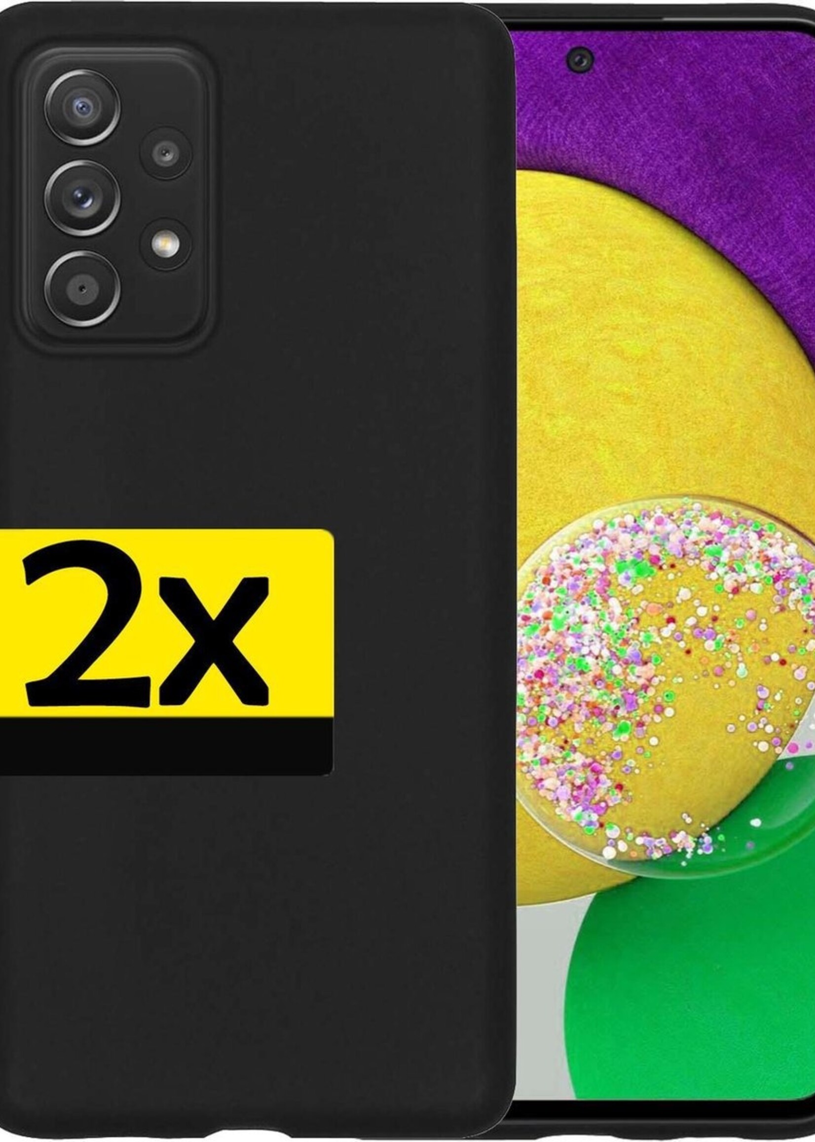 LUQ Hoesje Geschikt voor Samsung A52s Hoesje Siliconen Case - Hoes Geschikt voor Samsung Galaxy A52s 5G Hoes Siliconen - Zwart - 2 Stuks