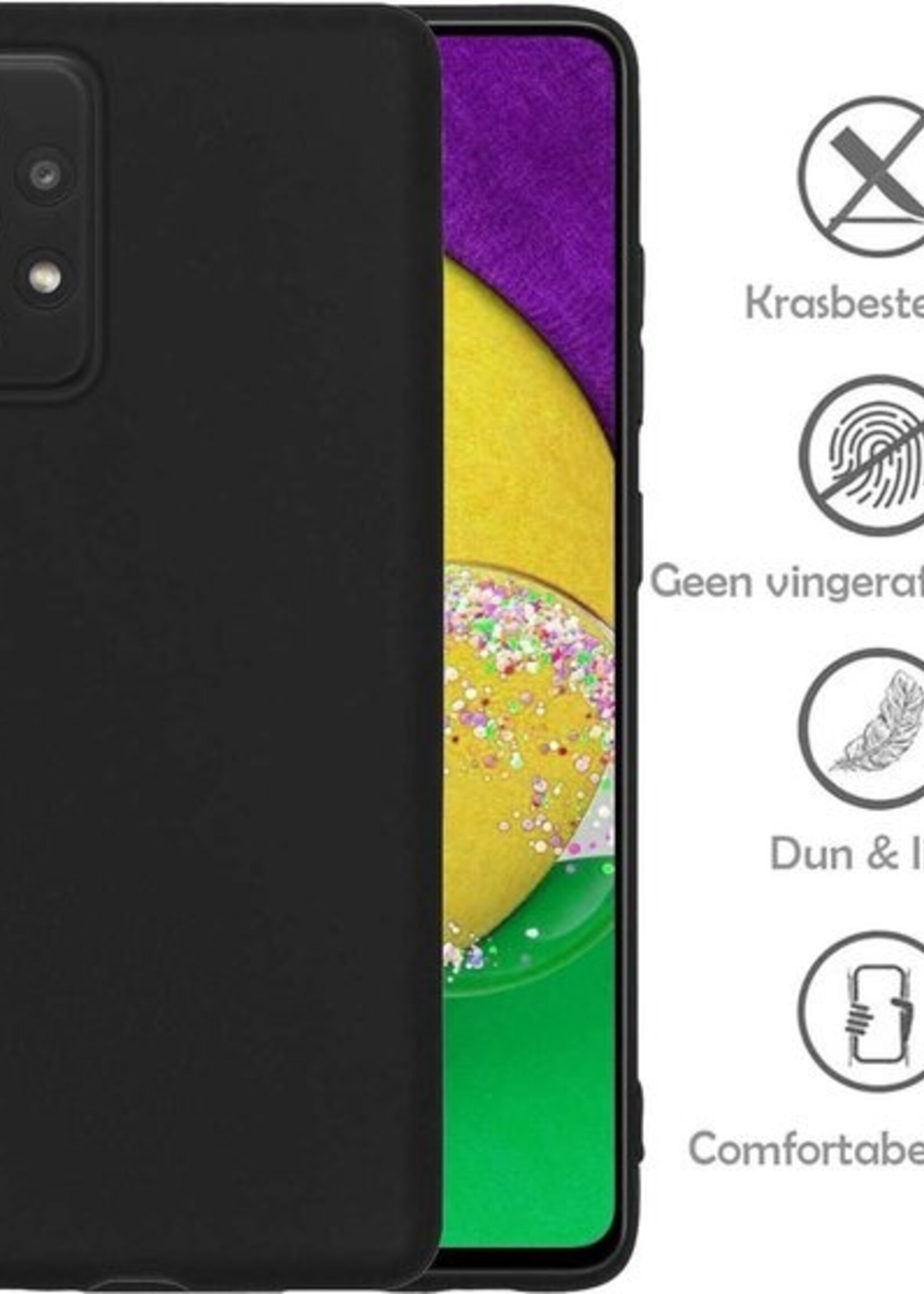 LUQ Hoesje Geschikt voor Samsung A52s Hoesje Siliconen Case - Hoes Geschikt voor Samsung Galaxy A52s 5G Hoes Siliconen - Zwart - 2 Stuks