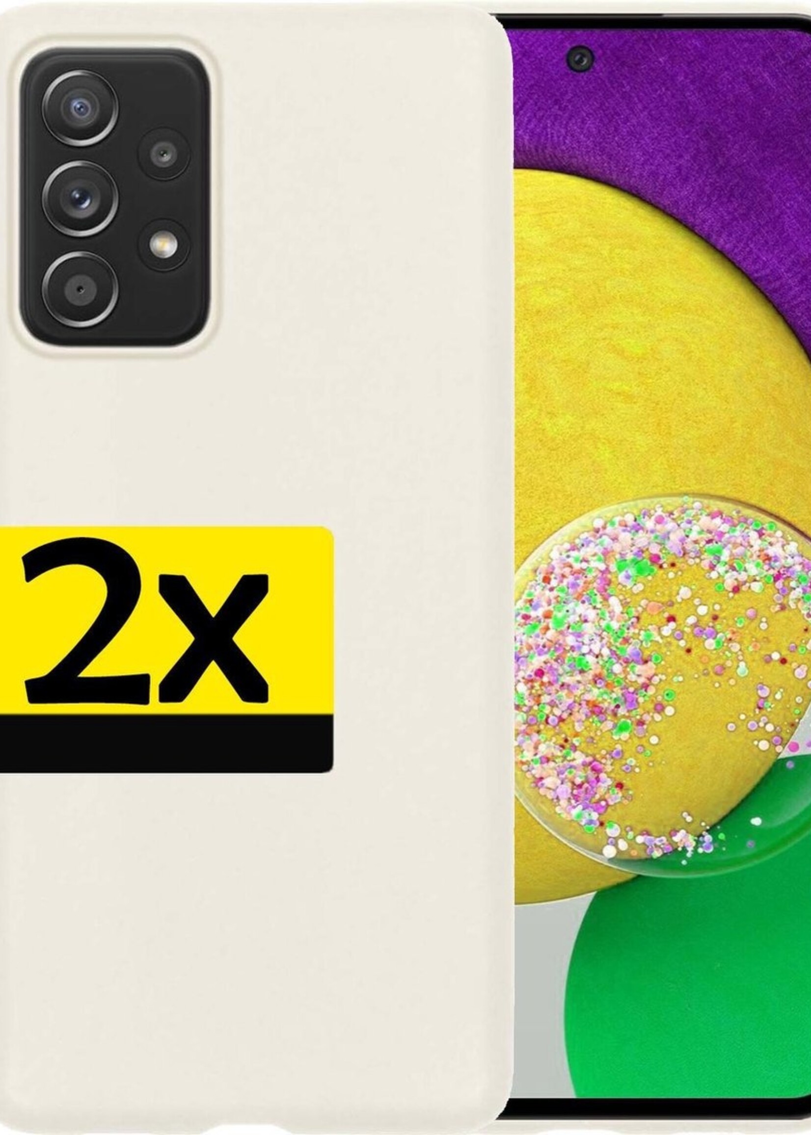 LUQ Hoesje Geschikt voor Samsung A52s Hoesje Siliconen Case - Hoes Geschikt voor Samsung Galaxy A52s 5G Hoes Siliconen - Wit - 2 Stuks