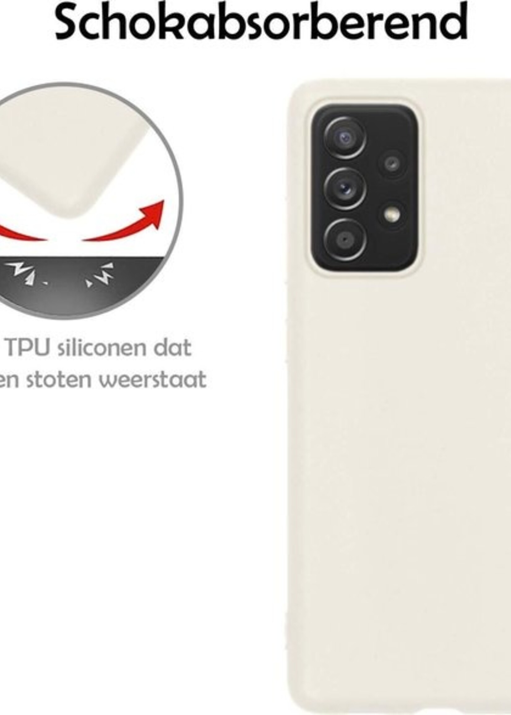 LUQ Hoesje Geschikt voor Samsung A52s Hoesje Siliconen Case - Hoes Geschikt voor Samsung Galaxy A52s 5G Hoes Siliconen - Wit - 2 Stuks