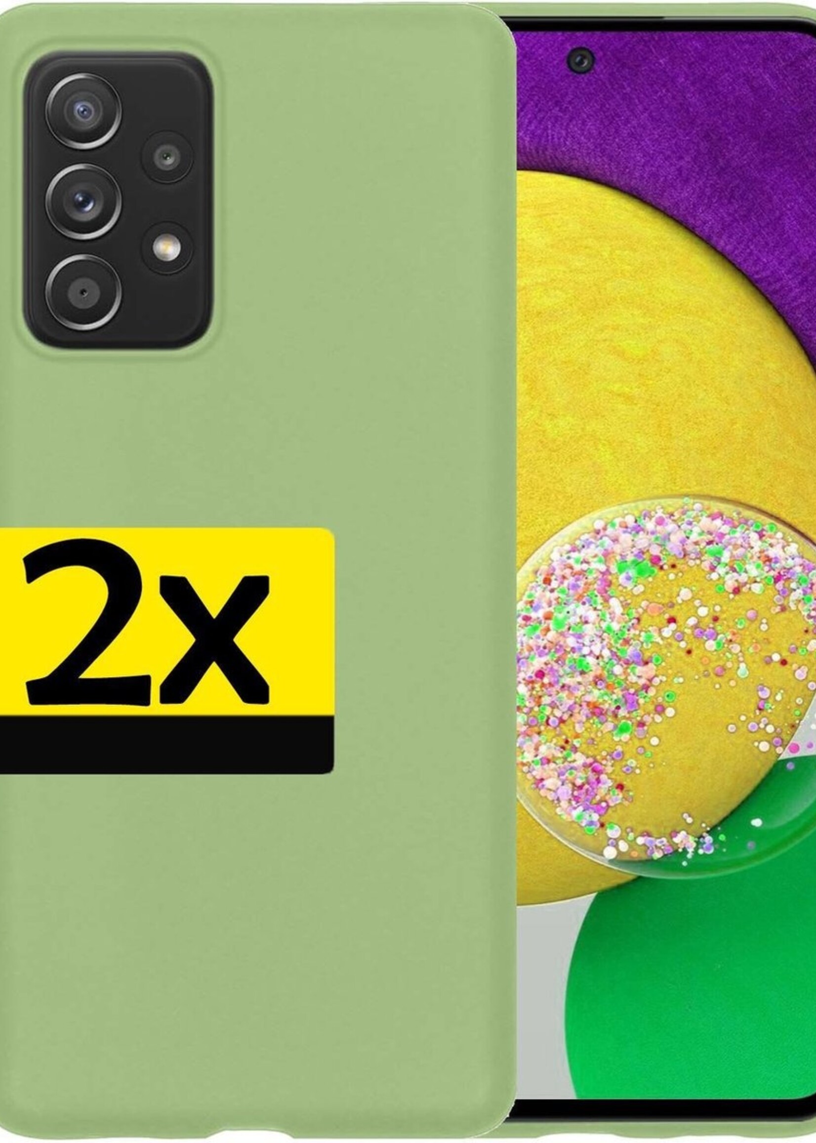LUQ Hoesje Geschikt voor Samsung A52s Hoesje Siliconen Case - Hoes Geschikt voor Samsung Galaxy A52s 5G Hoes Siliconen - Groen - 2 Stuks