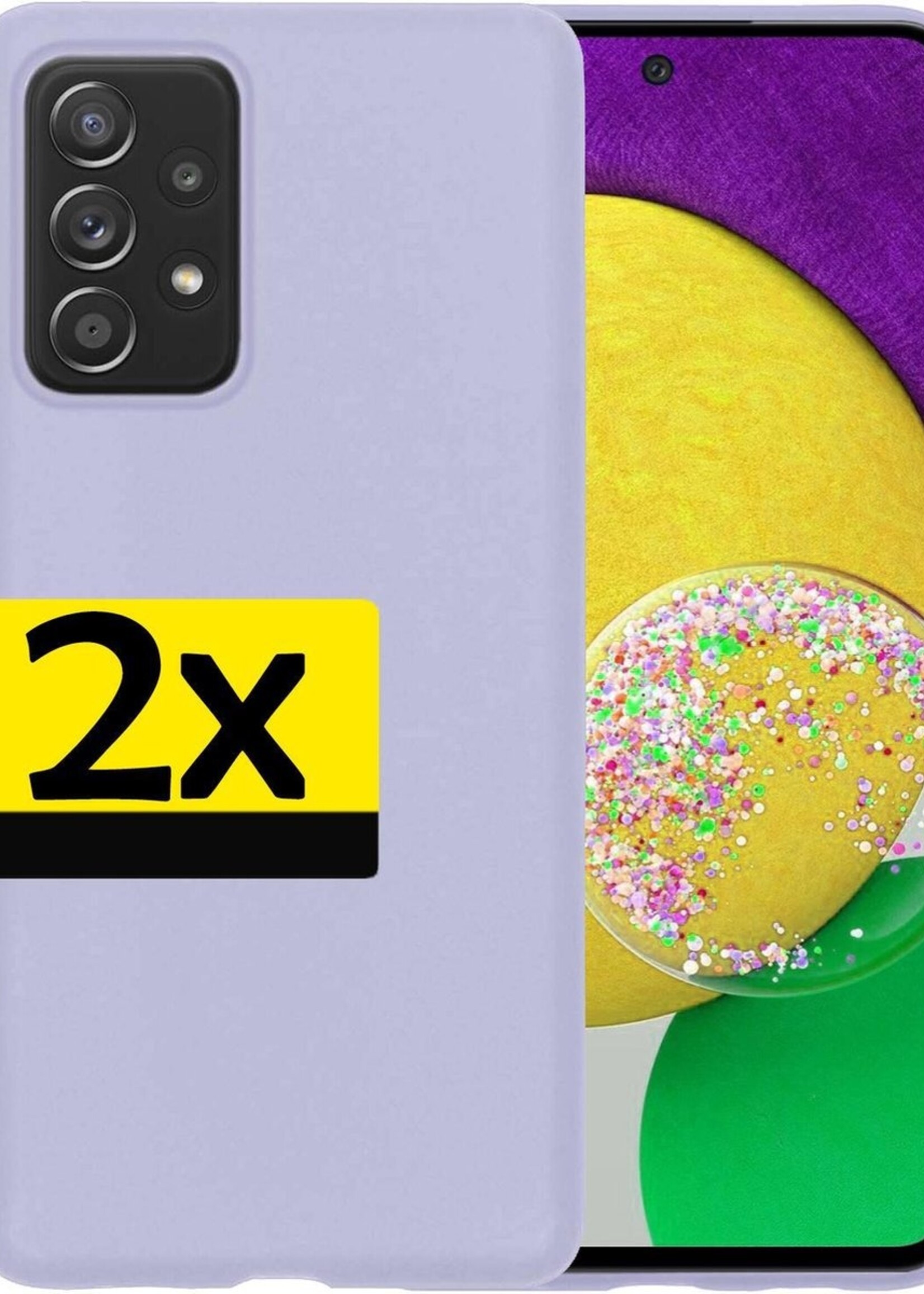 LUQ Hoesje Geschikt voor Samsung A52s Hoesje Siliconen Case - Hoes Geschikt voor Samsung Galaxy A52s 5G Hoes Siliconen - Lila - 2 Stuks