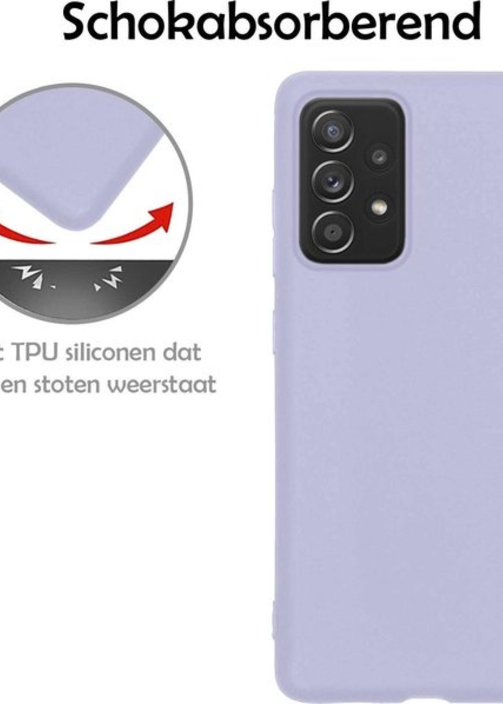 LUQ Hoesje Geschikt voor Samsung A52s Hoesje Siliconen Case - Hoes Geschikt voor Samsung Galaxy A52s 5G Hoes Siliconen - Lila - 2 Stuks