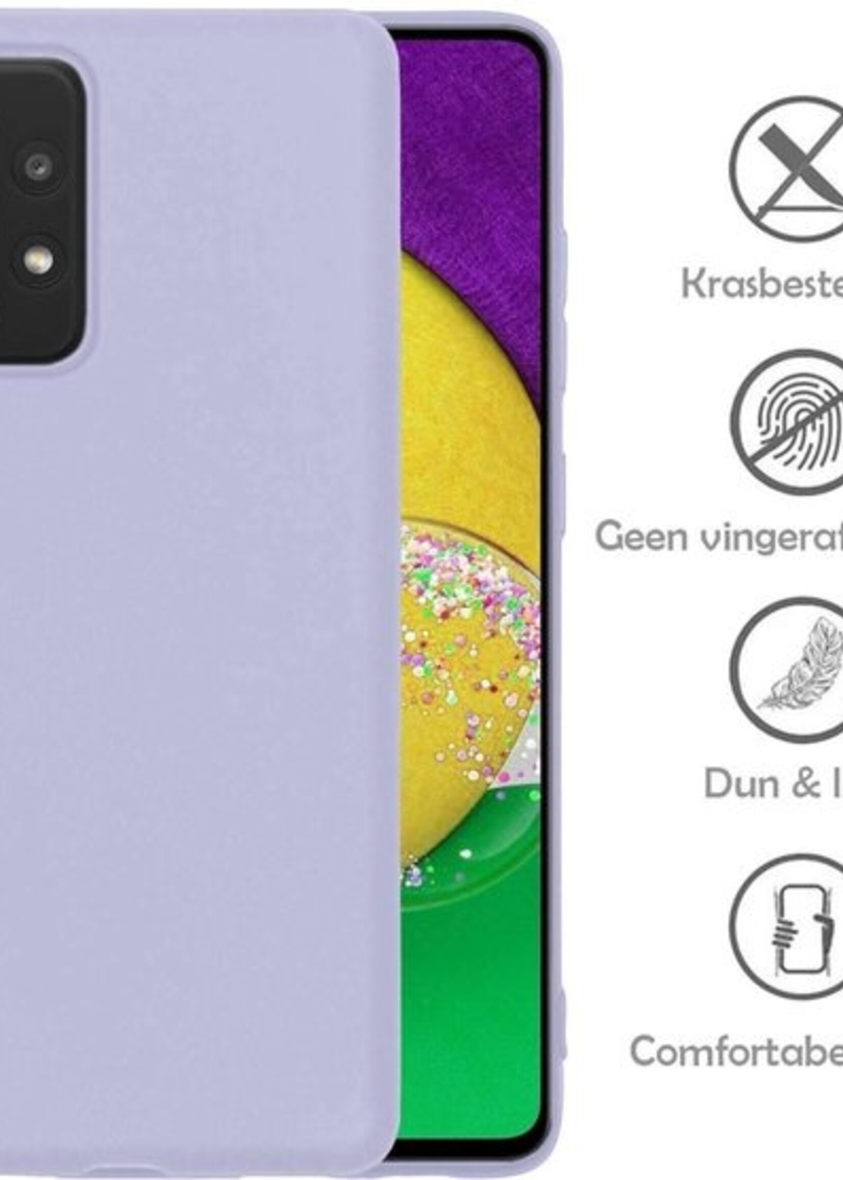 LUQ Hoesje Geschikt voor Samsung A52s Hoesje Siliconen Case - Hoes Geschikt voor Samsung Galaxy A52s 5G Hoes Siliconen - Lila - 2 Stuks