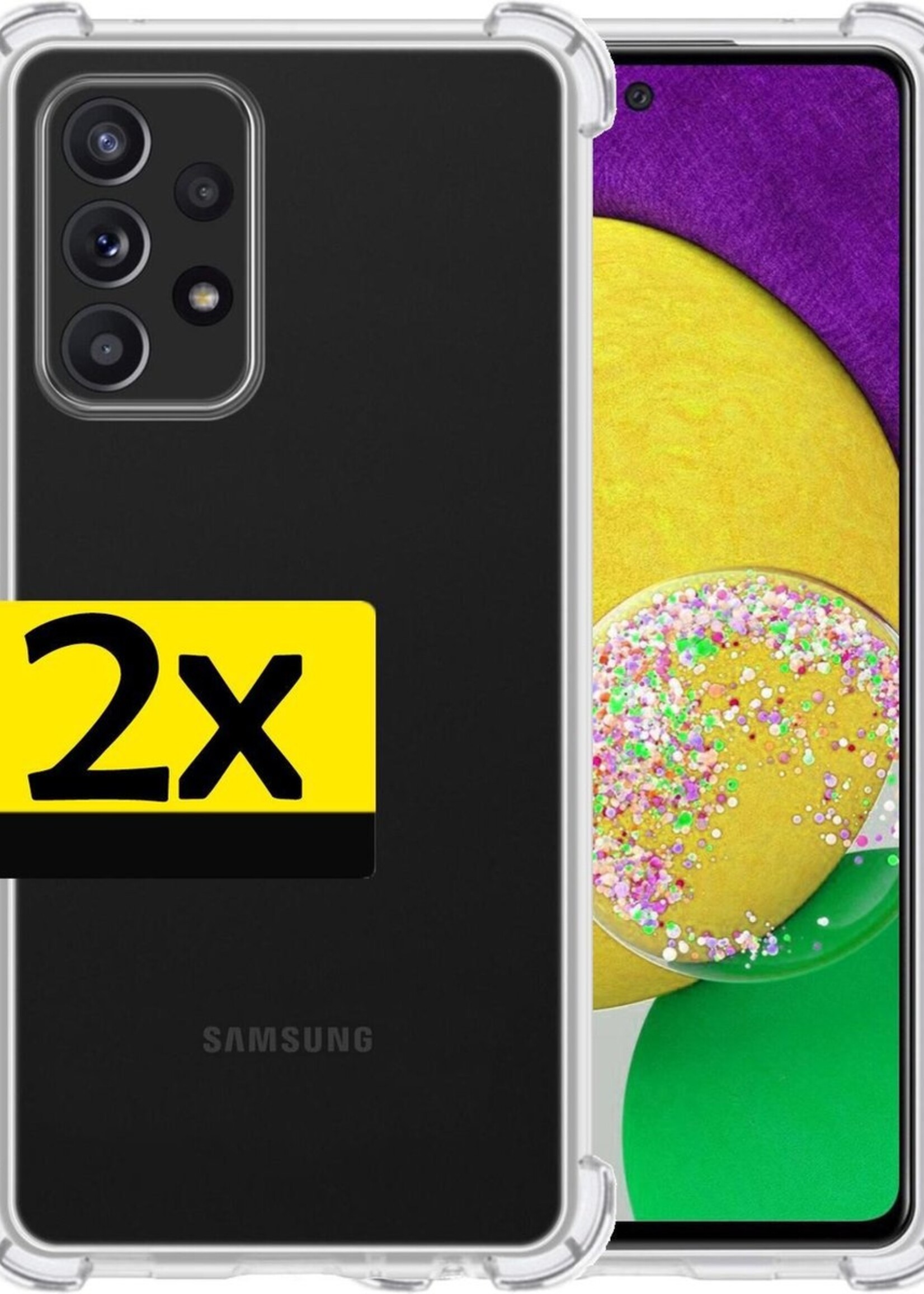 LUQ Hoesje Geschikt voor Samsung A52s Hoesje Shockproof Case Siliconen - Hoes Geschikt voor Samsung Galaxy A52s 5G Hoes Cover Siliconen - Transparant - 2 Stuks