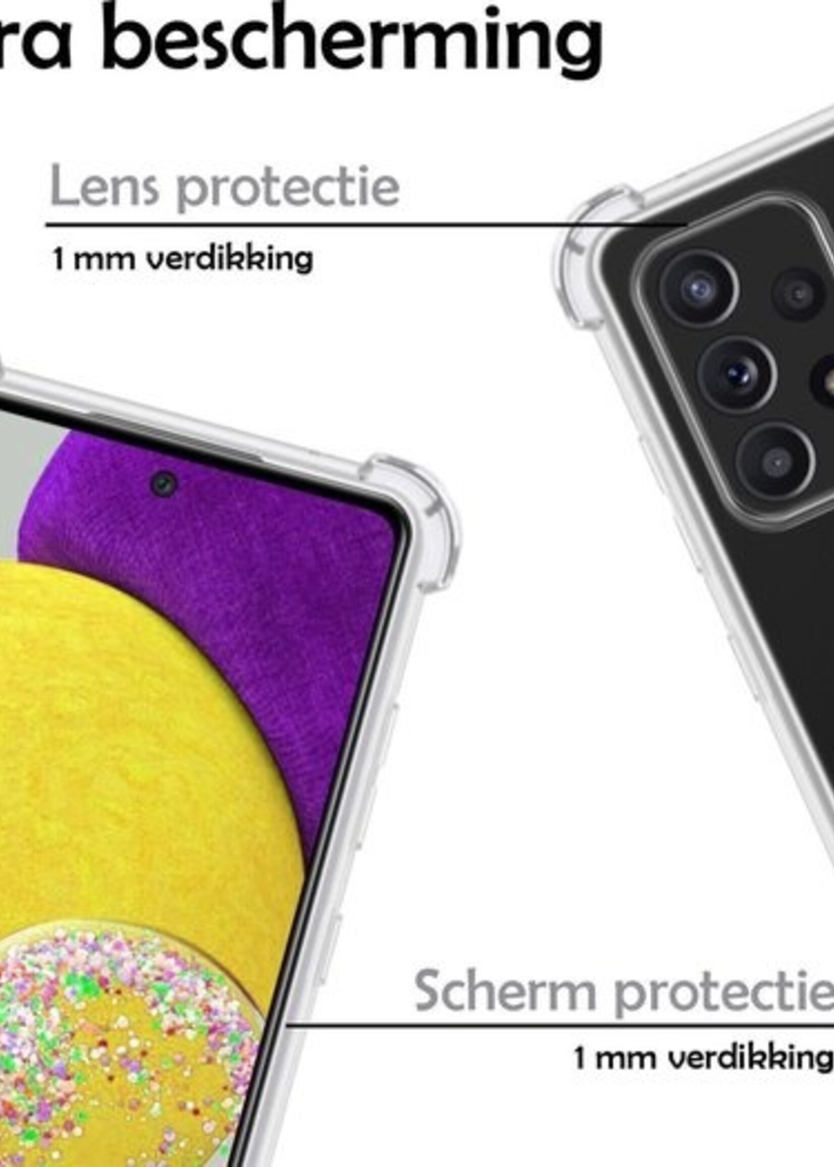 LUQ Hoesje Geschikt voor Samsung A52s Hoesje Shockproof Case Siliconen - Hoes Geschikt voor Samsung Galaxy A52s 5G Hoes Cover Siliconen - Transparant - 2 Stuks