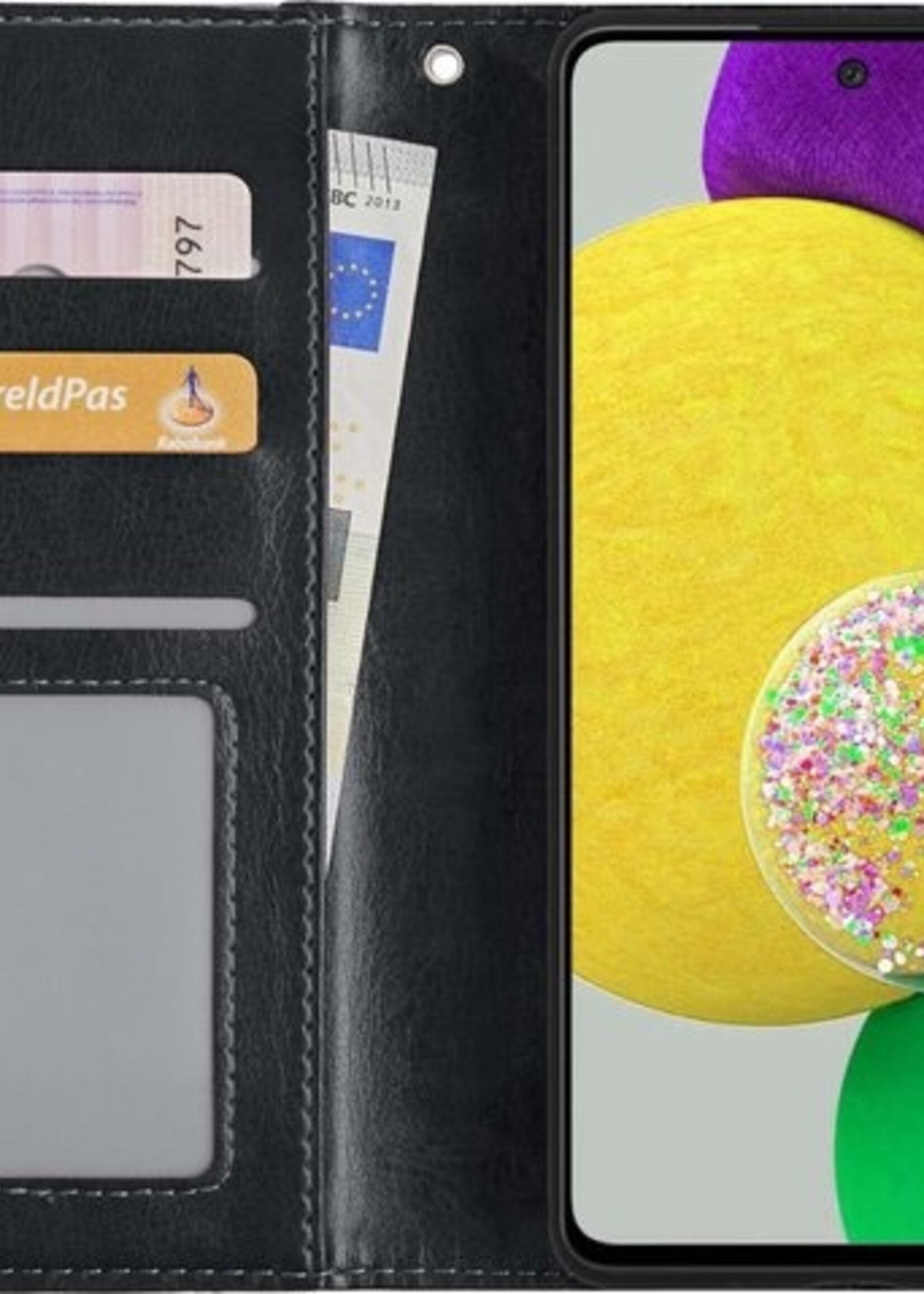 LUQ Hoesje Geschikt voor Samsung A52s Hoesje Book Case Hoes Wallet Cover - Hoes Geschikt voor Samsung Galaxy A52s 5G Hoesje Bookcase Hoes - Zwart