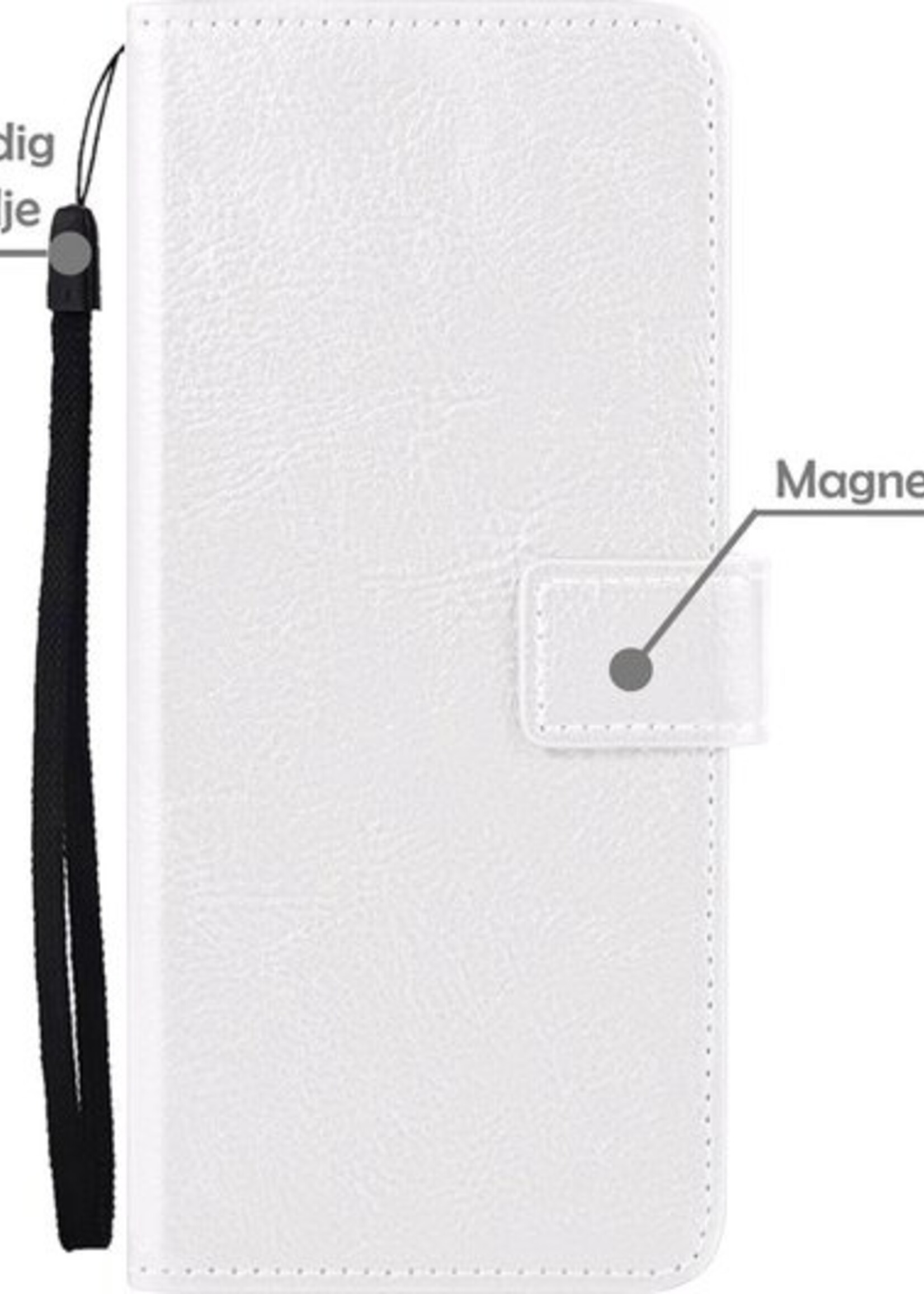 LUQ Hoesje Geschikt voor Samsung A52s Hoesje Book Case Hoes Wallet Cover - Hoes Geschikt voor Samsung Galaxy A52s 5G Hoesje Bookcase Hoes - Wit