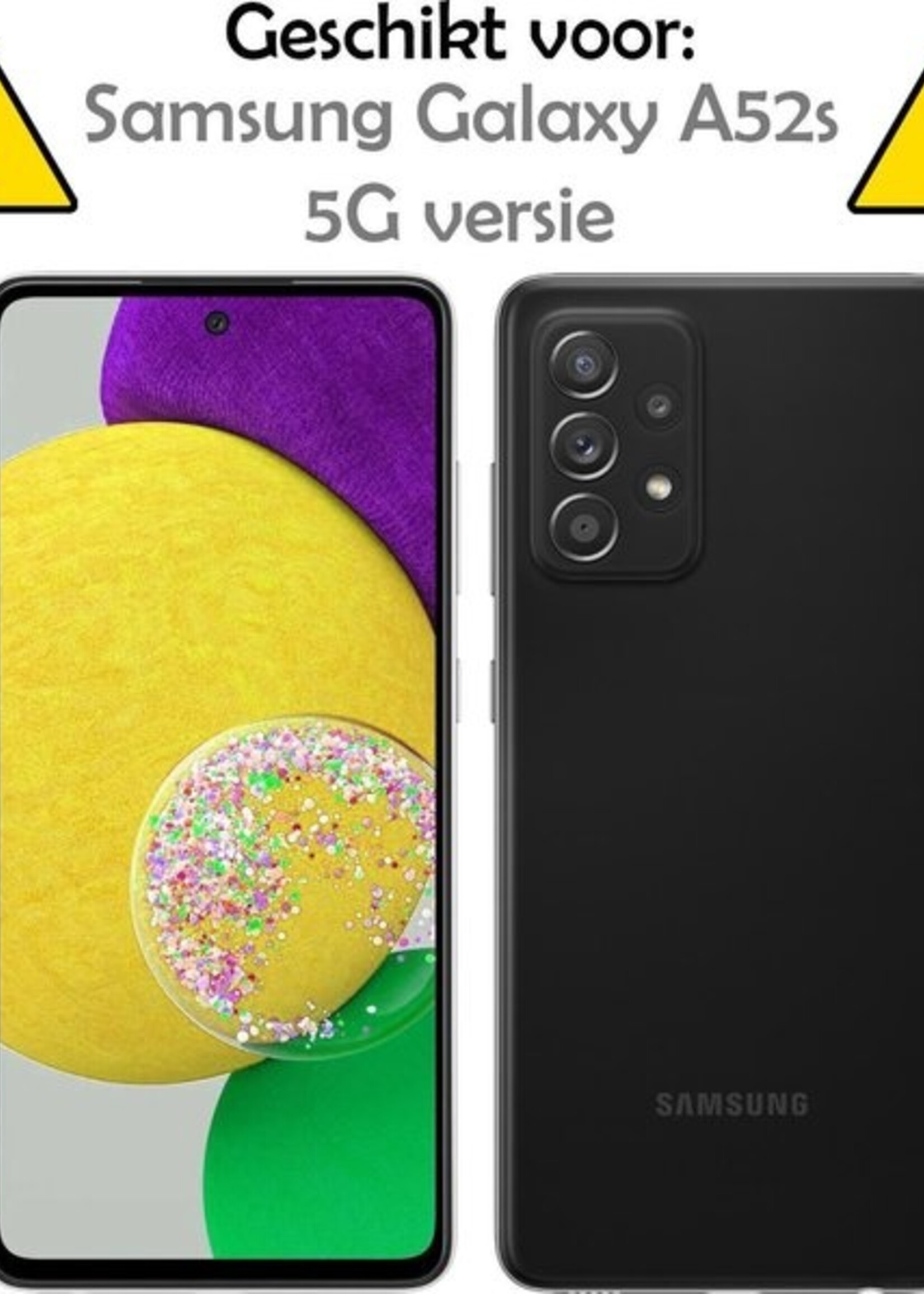 LUQ Hoesje Geschikt voor Samsung A52s Hoesje Book Case Hoes Wallet Cover - Hoes Geschikt voor Samsung Galaxy A52s 5G Hoesje Bookcase Hoes - Lichtroze