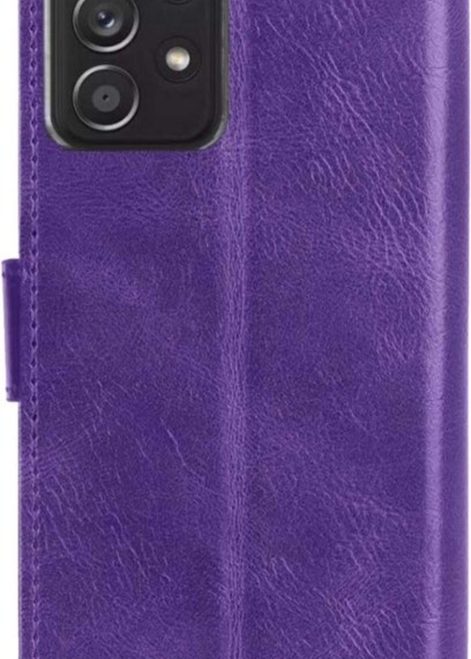 LUQ Hoesje Geschikt voor Samsung A52s Hoesje Book Case Hoes Wallet Cover - Hoes Geschikt voor Samsung Galaxy A52s 5G Hoesje Bookcase Hoes - Paars