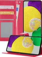 LUQ LUQ Samsung Galaxy A52s Hoesje Bookcase - Donkerroze