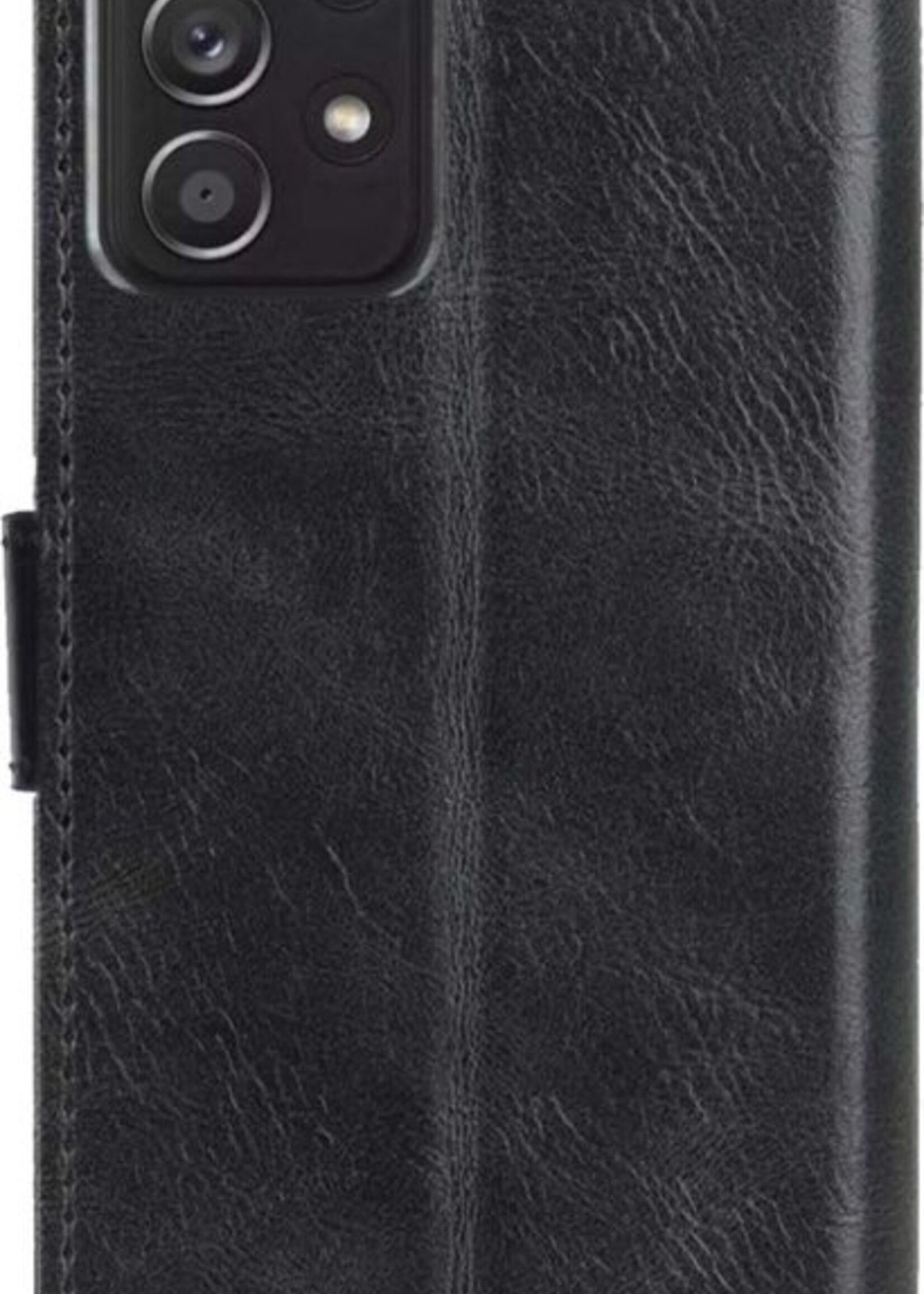 LUQ Hoesje Geschikt voor Samsung A52s Hoesje Book Case Hoes Wallet Cover Met Screenprotector - Hoes Geschikt voor Samsung Galaxy A52s 5G Hoesje Bookcase Hoes - Zwart