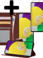 LUQ LUQ Samsung Galaxy A52s Hoesje Bookcase Bruin Met Screenprotector