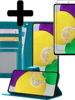 LUQ LUQ Samsung Galaxy A52s Hoesje Bookcase Turquoise Met Screenprotector