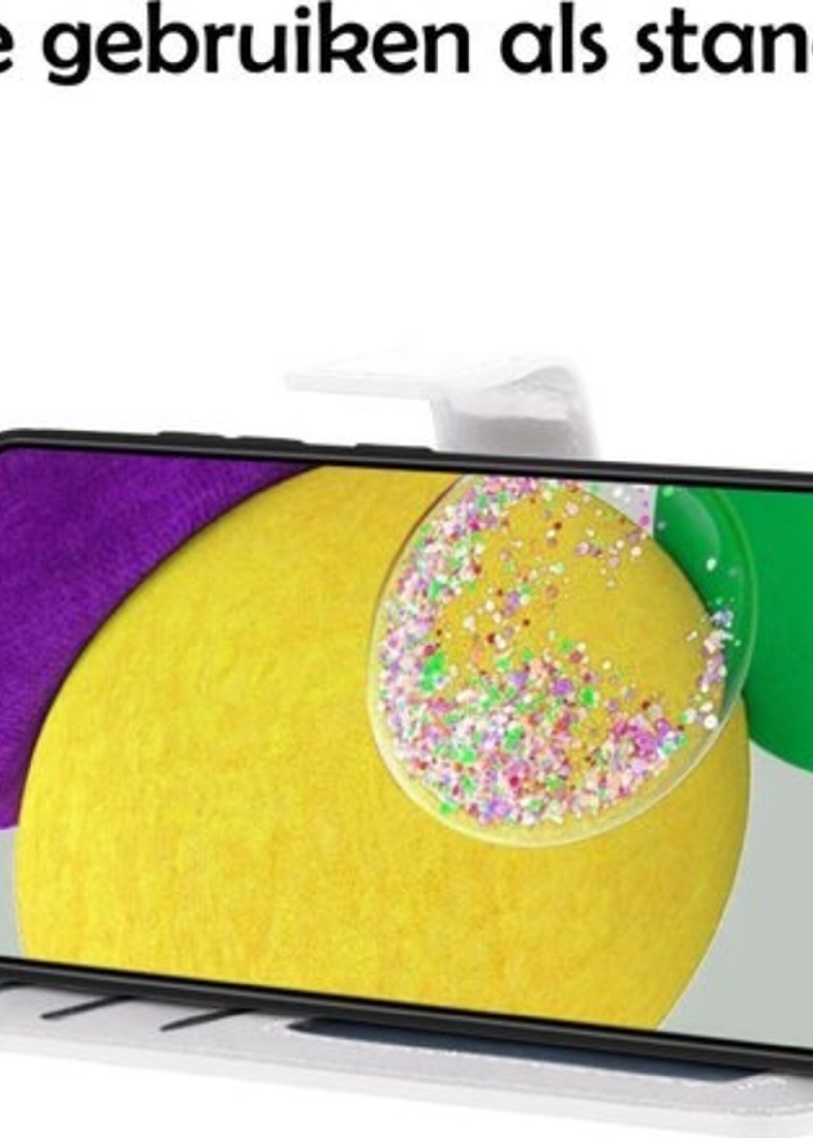 LUQ Hoesje Geschikt voor Samsung A52s Hoesje Book Case Hoes Wallet Cover Met Screenprotector - Hoes Geschikt voor Samsung Galaxy A52s 5G Hoesje Bookcase Hoes - Wit