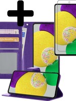 LUQ LUQ Samsung Galaxy A52s Hoesje Bookcase Paars Met Screenprotector