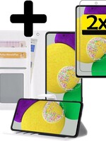 LUQ LUQ Samsung Galaxy A52s Hoesje Bookcase Wit Met 2x Screenprotector