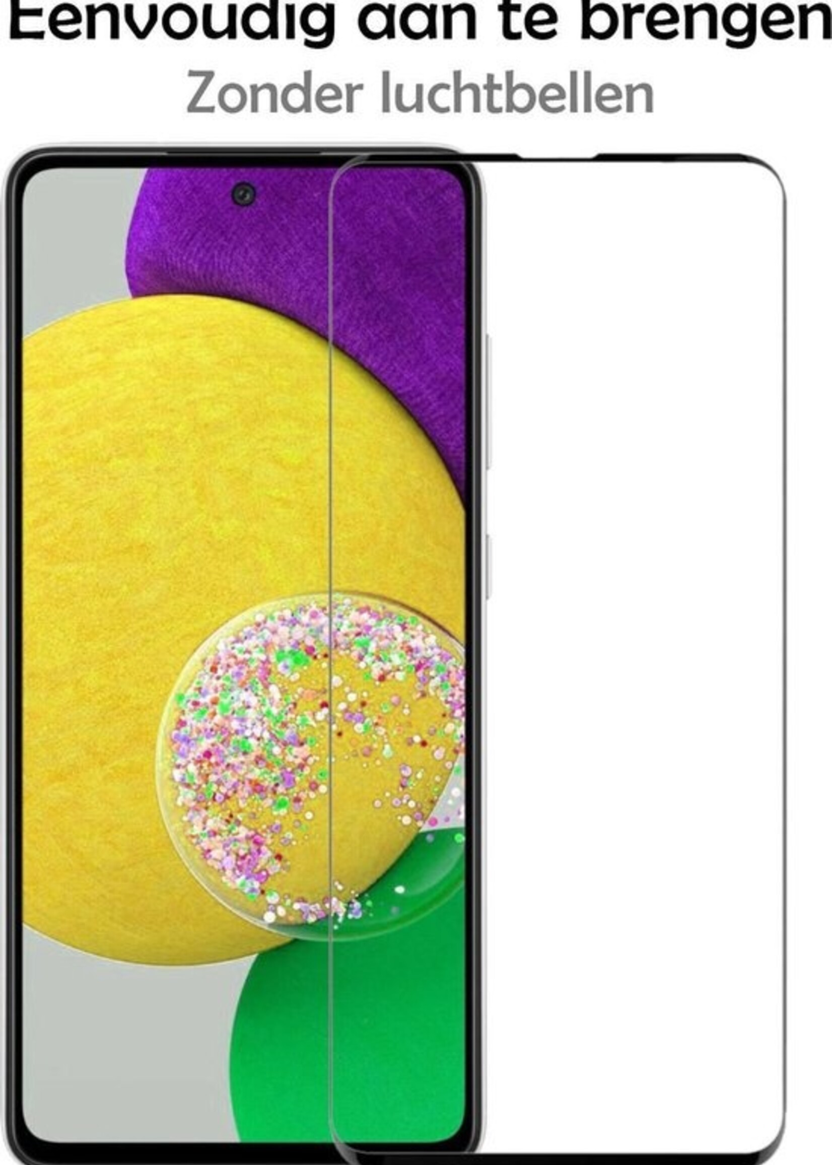 LUQ Screenprotector Geschikt voor Samsung A52s Screenprotector Glas Full Cover - Screenprotector Geschikt voor Samsung Galaxy A52s 5G Screenprotector Full Cover - 3 Stuks