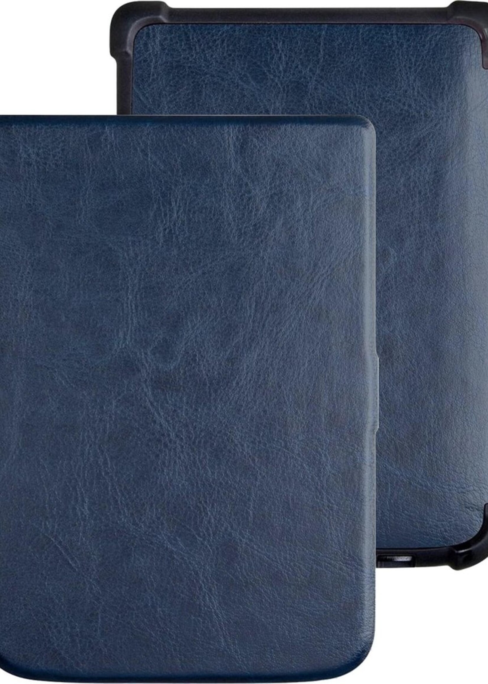 LUQ Hoesje Geschikt voor Pocketbook Touch HD 3 Hoes Bescherm Hoesje Case Luxe Sleep Cover - Donkerblauw