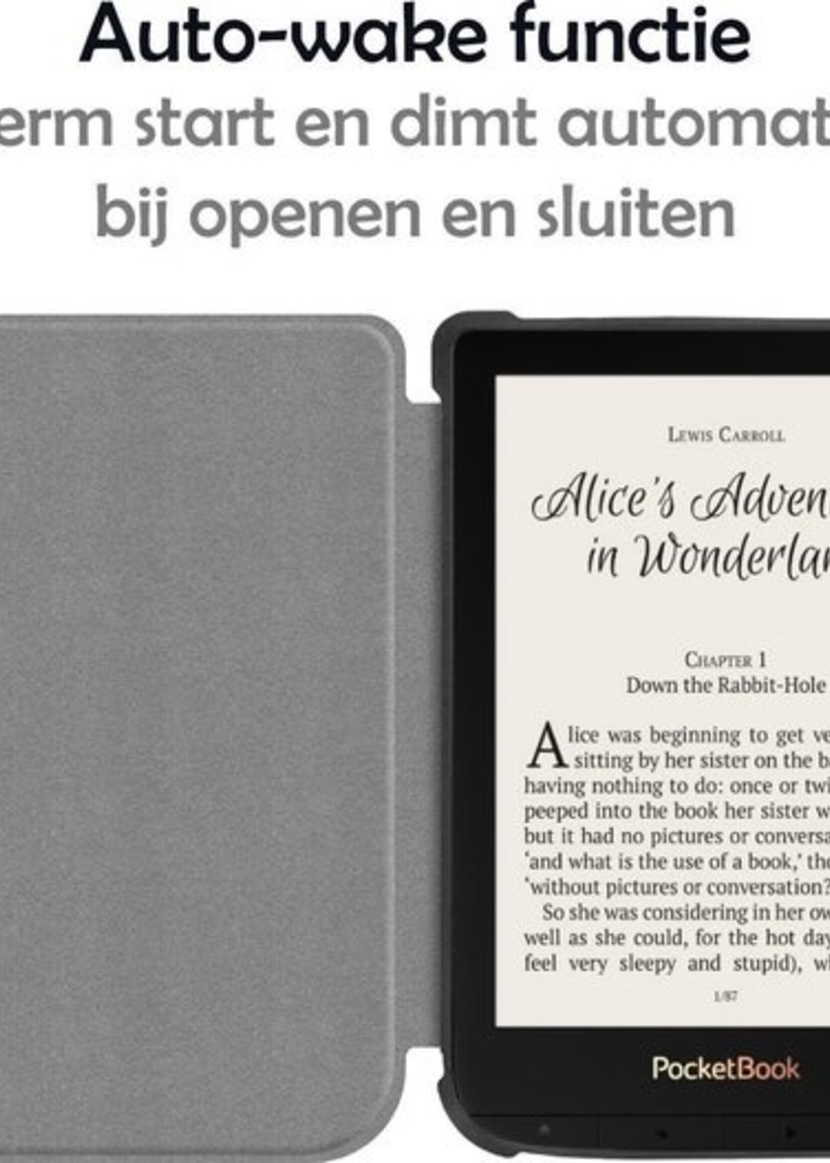 LUQ Hoesje Geschikt voor Pocketbook Touch HD 3 Hoes Bescherm Hoesje Case Luxe Sleep Cover - Donkerblauw