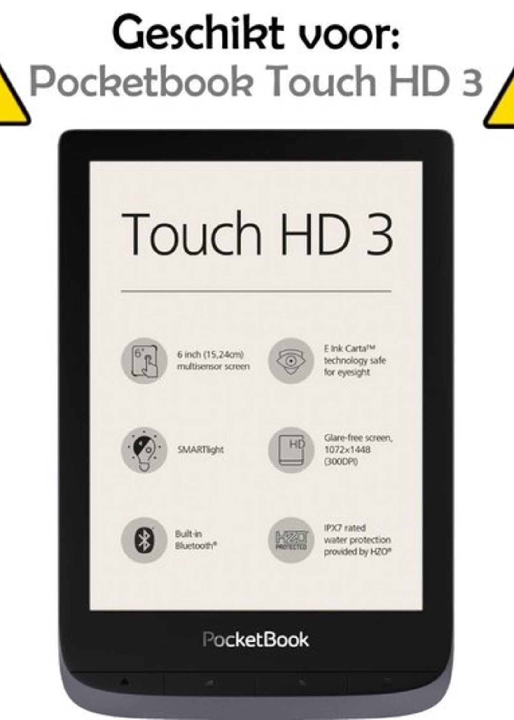 LUQ Hoesje Geschikt voor Pocketbook Touch HD 3 Hoes Bescherm Hoesje Case Luxe Sleep Cover - Donkerblauw