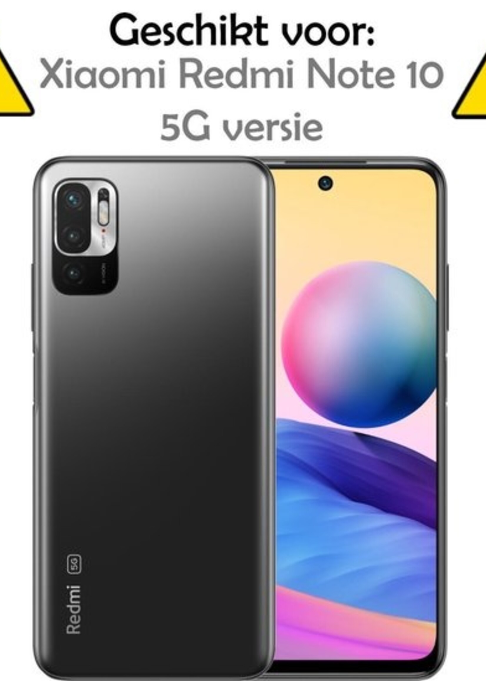 LUQ Hoesje Geschikt voor Redmi Note 10 5G Hoesje Shockproof Case Siliconen - Hoes Geschikt voor Redmi Note 10 5G Hoes Cover Siliconen - Transparant - 2 Stuks