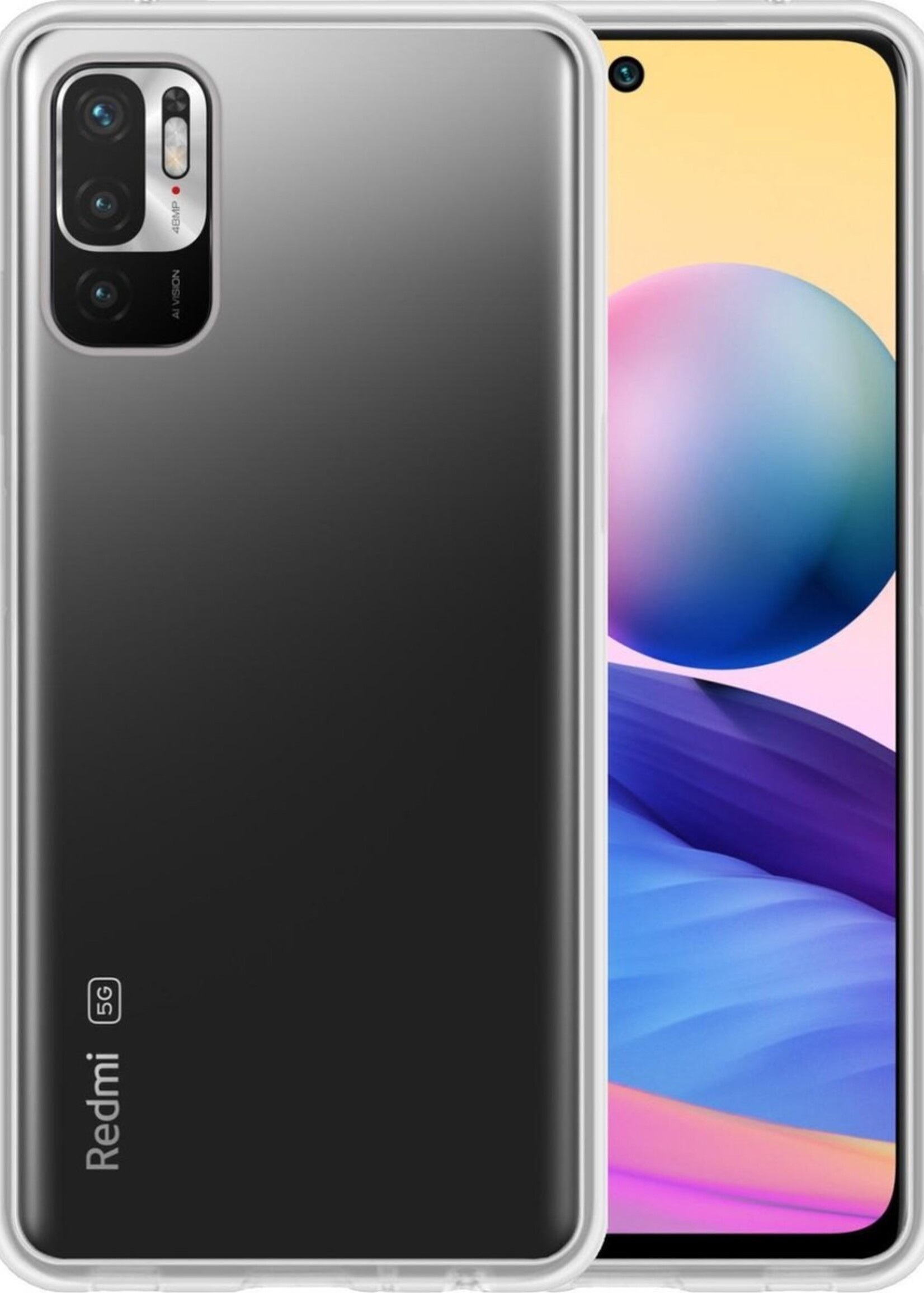 LUQ Hoesje Geschikt voor Redmi Note 10 5G Hoesje Siliconen Case - Hoes Geschikt voor Redmi Note 10 5G Hoes Siliconen - Transparant